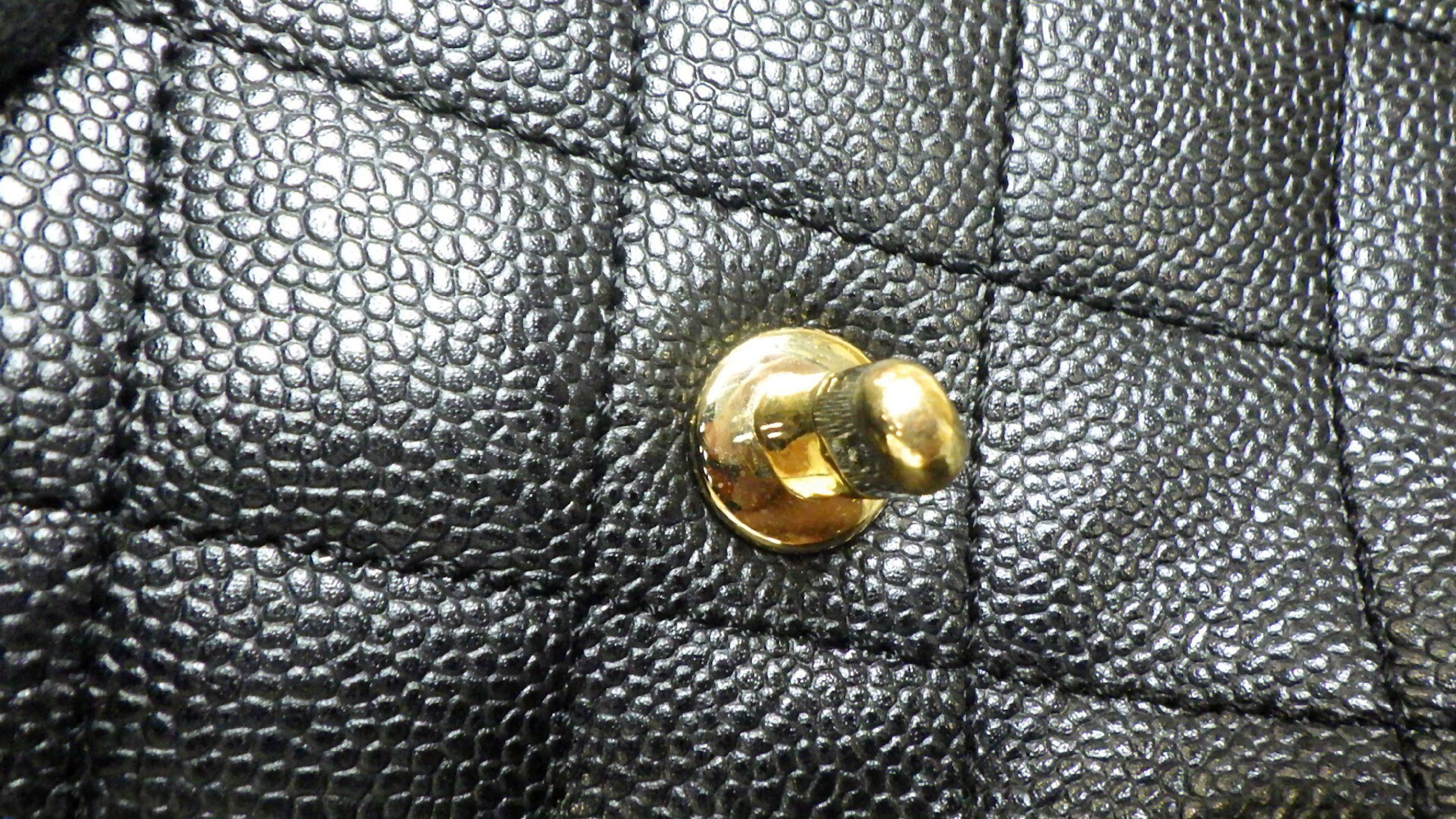 Matelassé Caviar Skin Handbag with Gold Hardware, Original Seal Included. — view 8