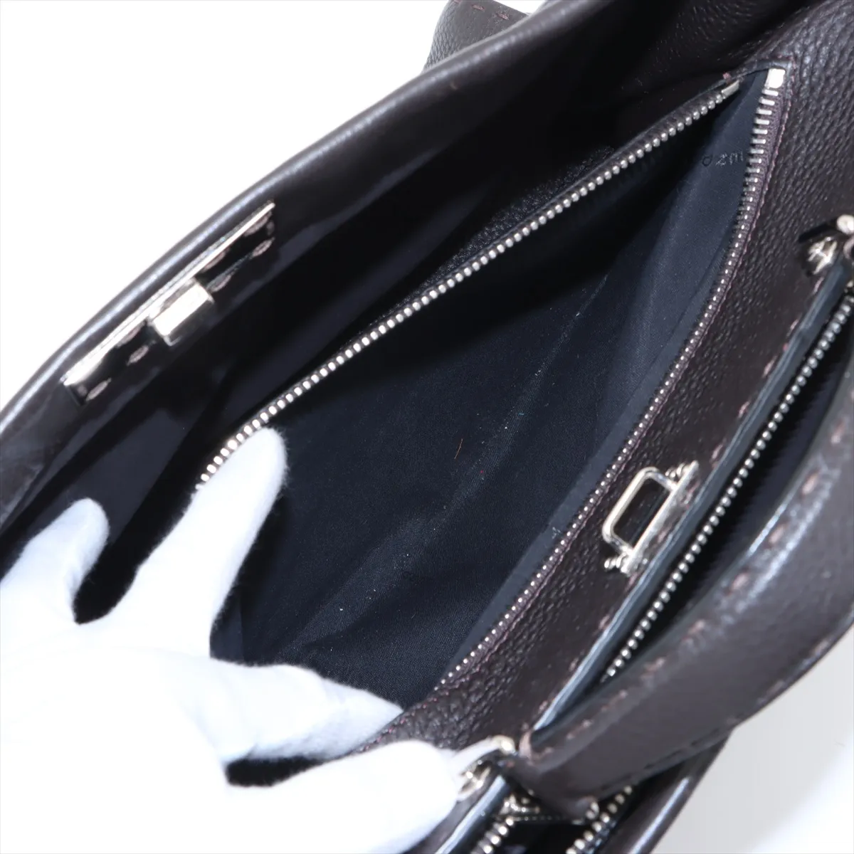 Selleria Peekaboo Leather 2WAY Handbag Brown 7VA388 — view 11