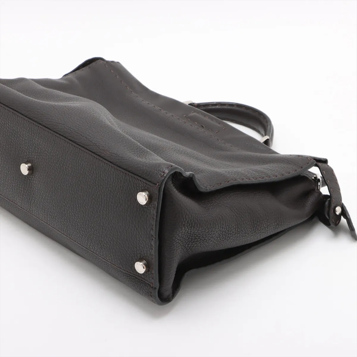 Selleria Peekaboo Leather 2WAY Handbag Brown 7VA388 — view 3
