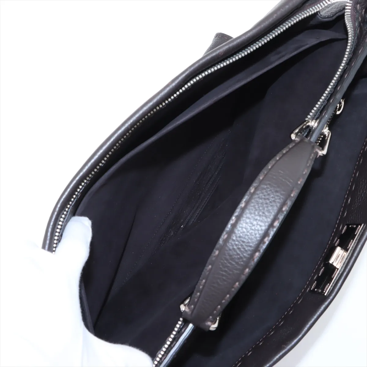Selleria Peekaboo Leather 2WAY Handbag Brown 7VA388 — view 10