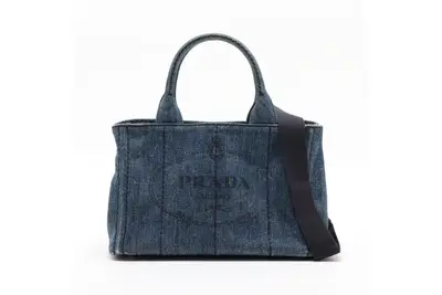 Canapa Denim Blue Triangle Logo 2-Way Shoulder Bag