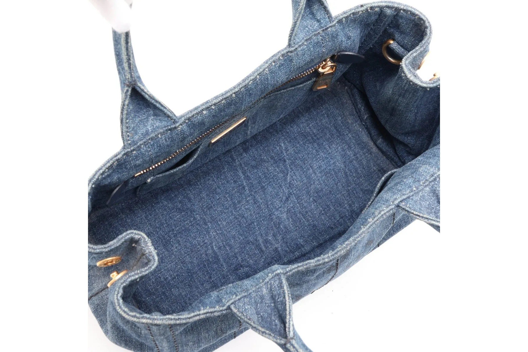 Canapa Denim Blue Triangle Logo 2-Way Shoulder Bag — view 6