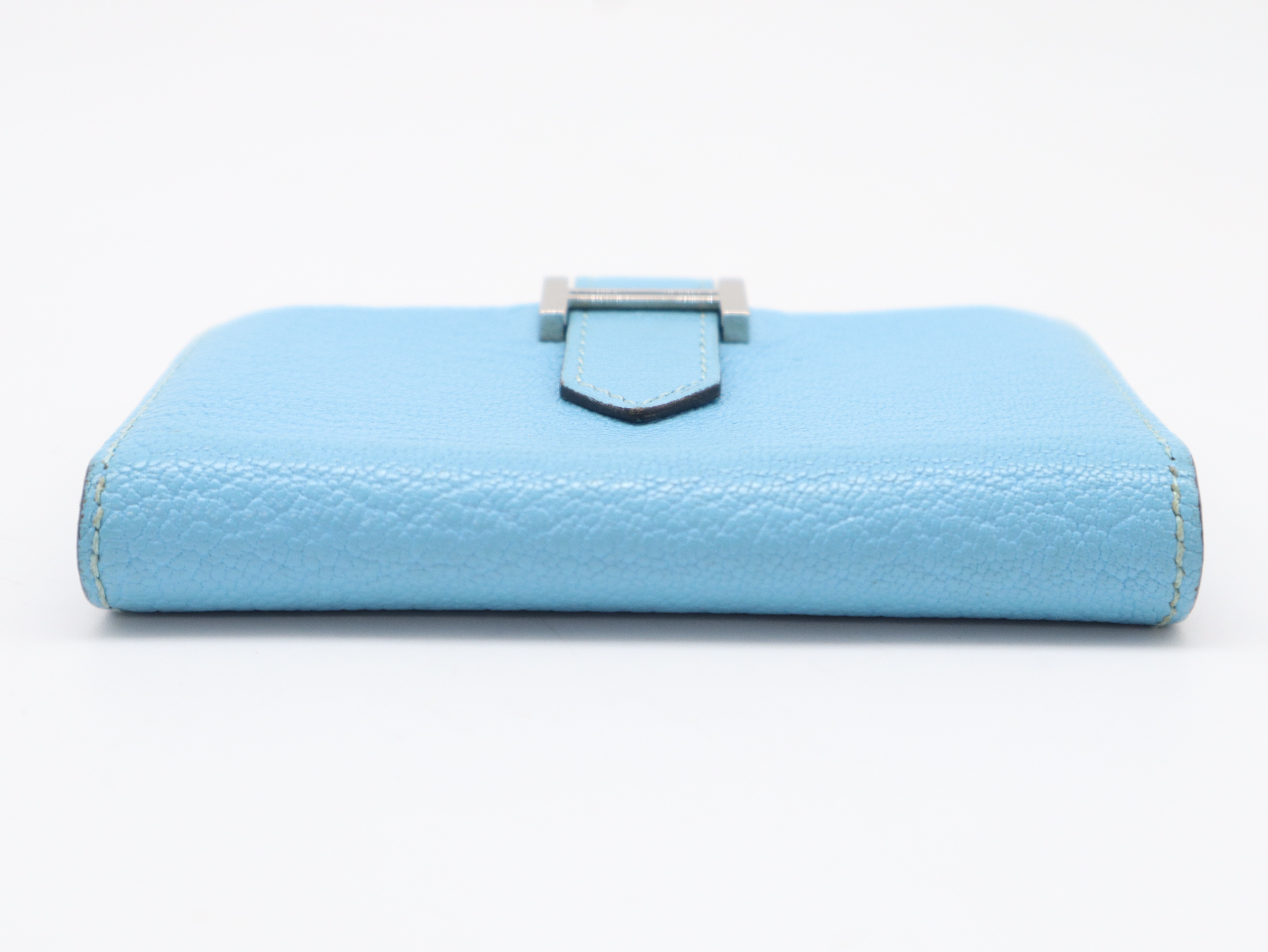 Bearn Mini Wallet L Engraved Chevre Blue Wallet — view 4