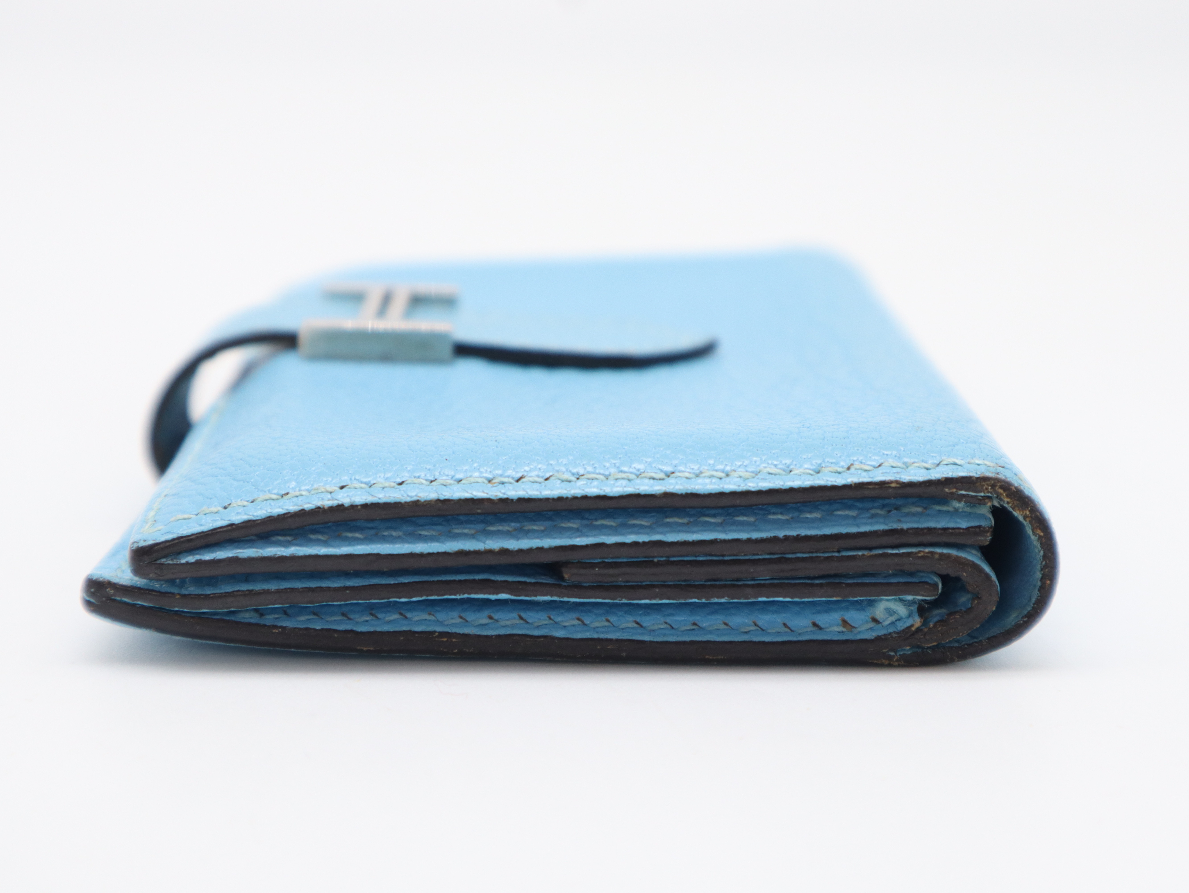 Bearn Mini Wallet L Engraved Chevre Blue Wallet — view 6