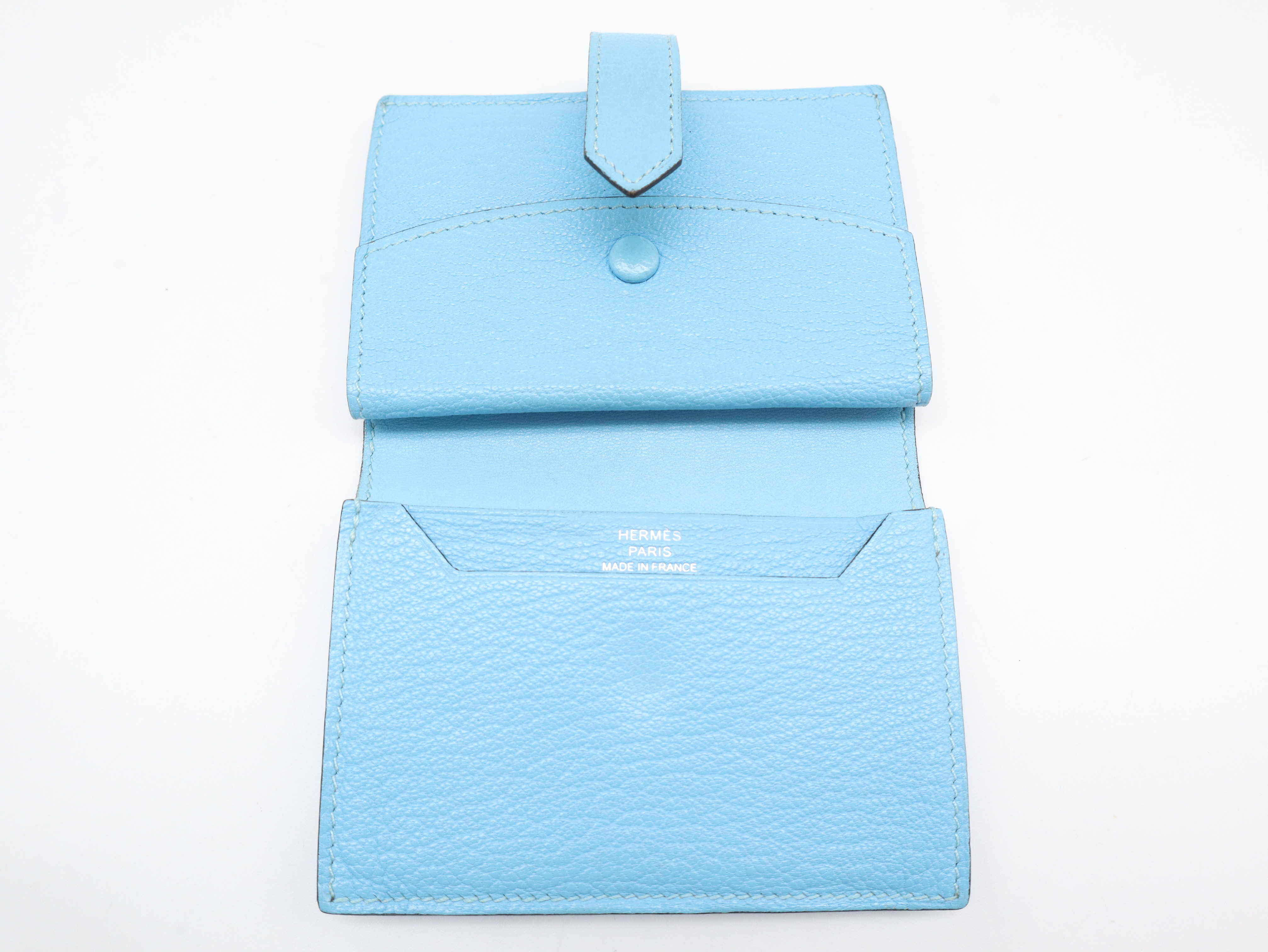 Bearn Mini Wallet L Engraved Chevre Blue Wallet — view 8