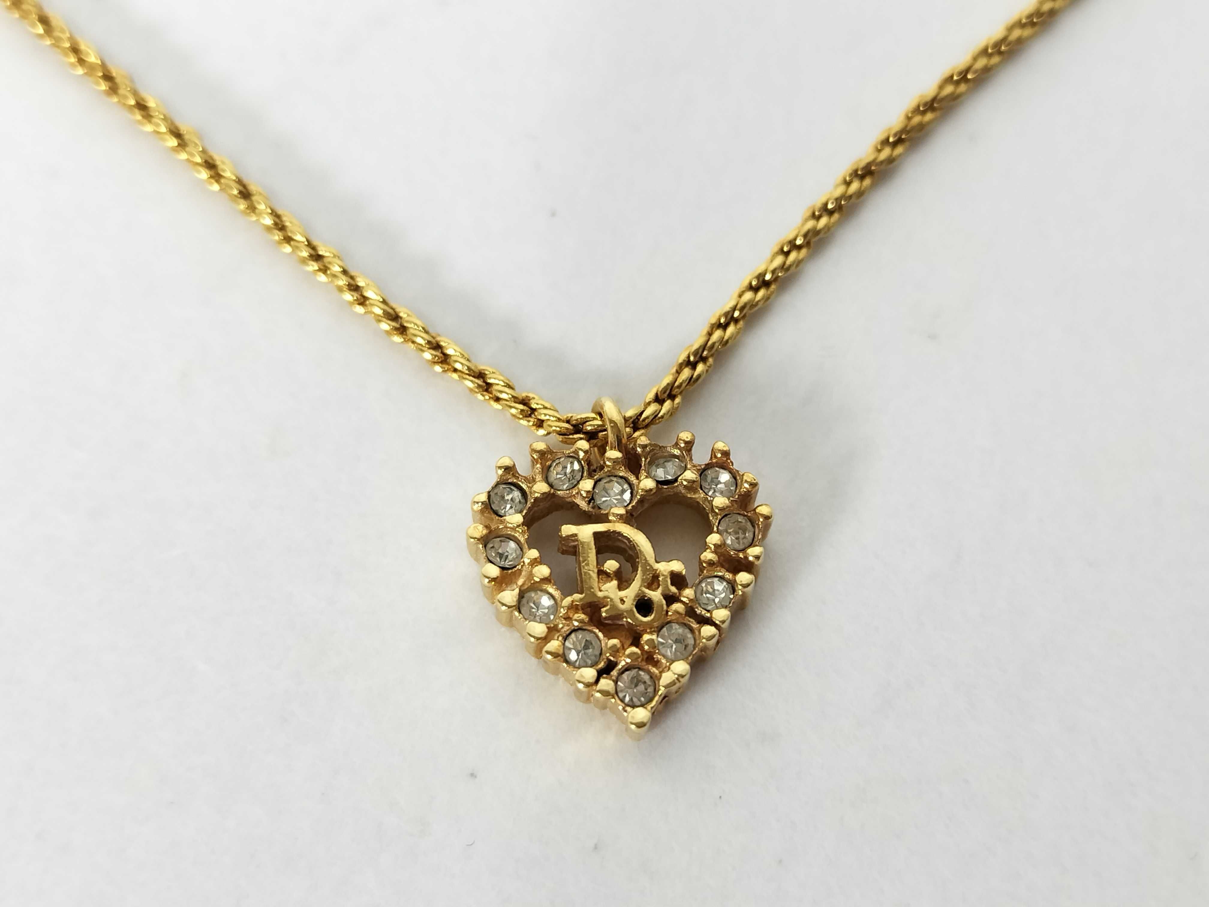 Logo Heart Motif Rhinestone Necklace (IY8267) Necklace