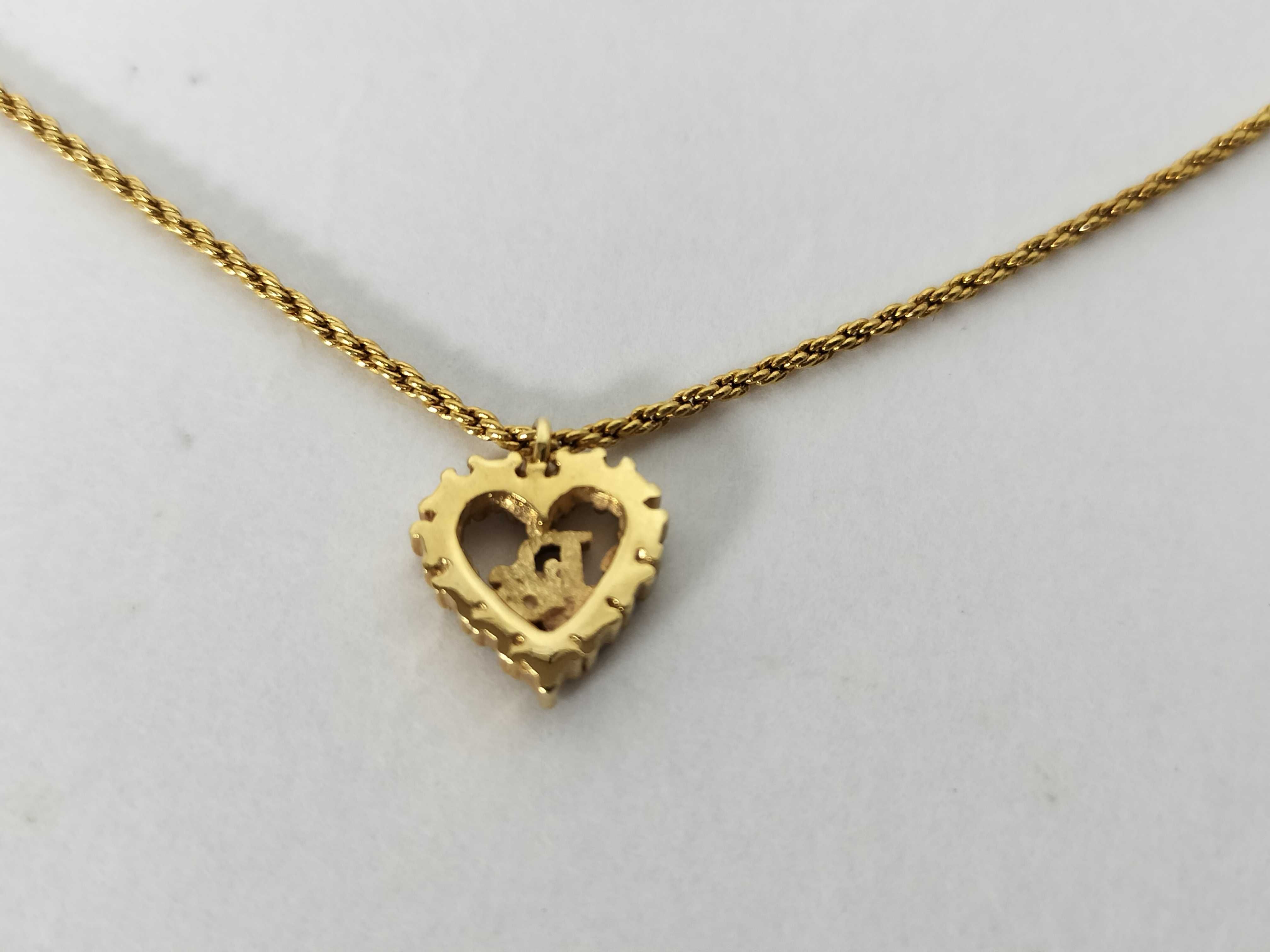 Logo Heart Motif Rhinestone Necklace (IY8267) Necklace — view 2