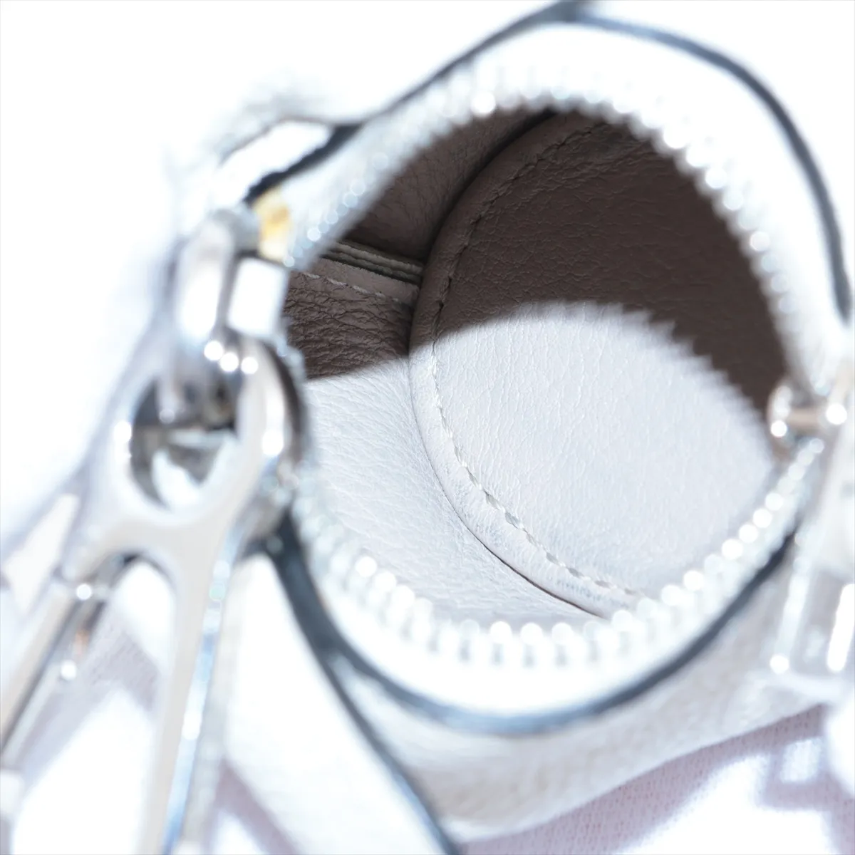 rabbit charm, leather, white, — view 3
