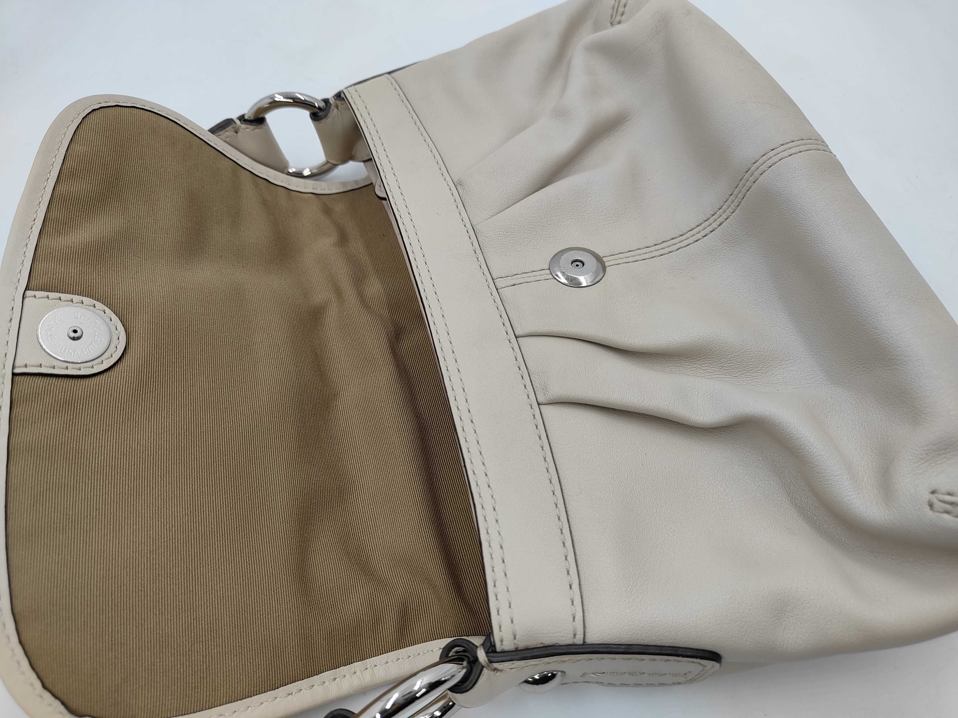 One-Shoulder Leather Ivory F13728 Shoulder Bag — view 9