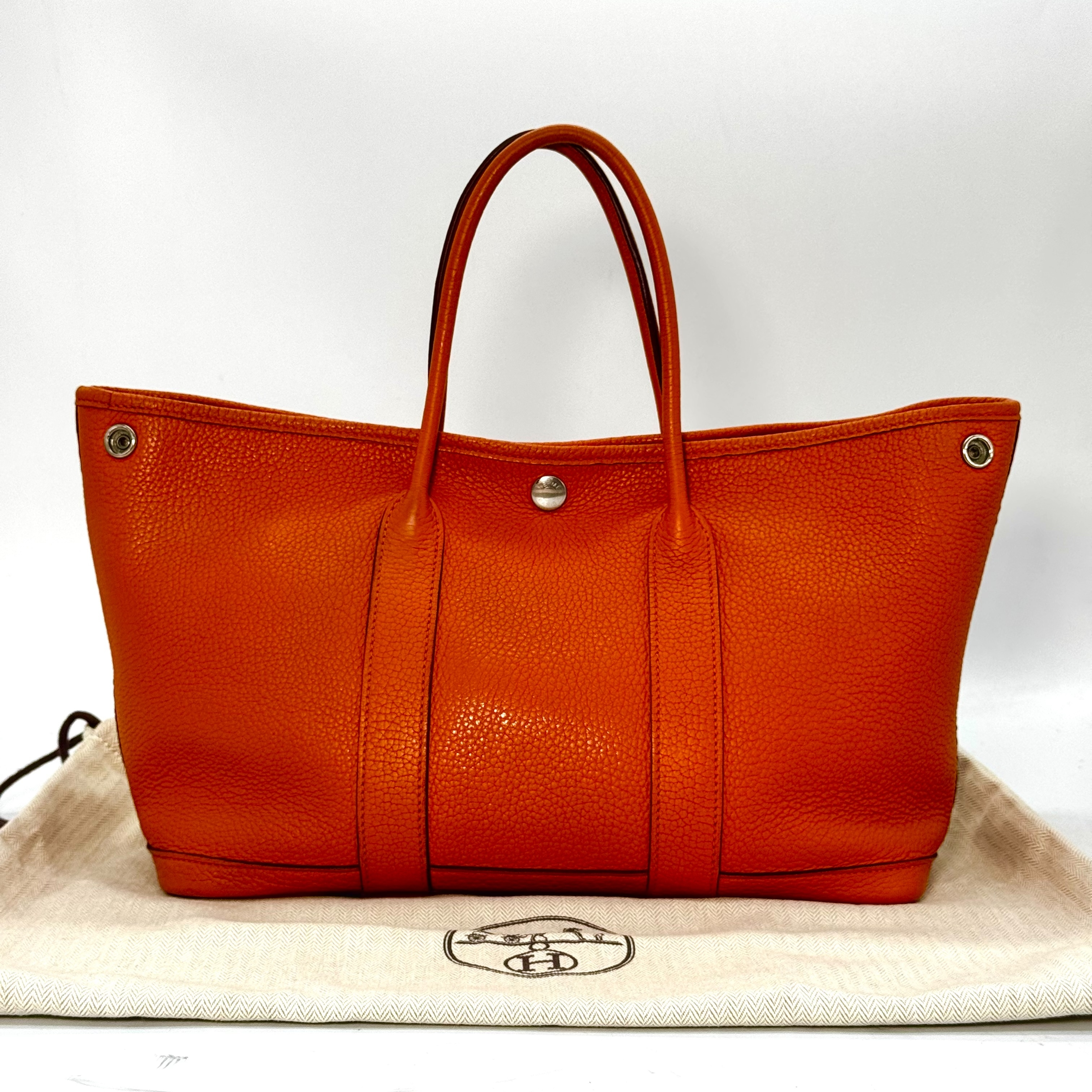 Garden Party TPM Negonda Leather, X Stamp, Orange, Silver Hardware, Handbag — view 2