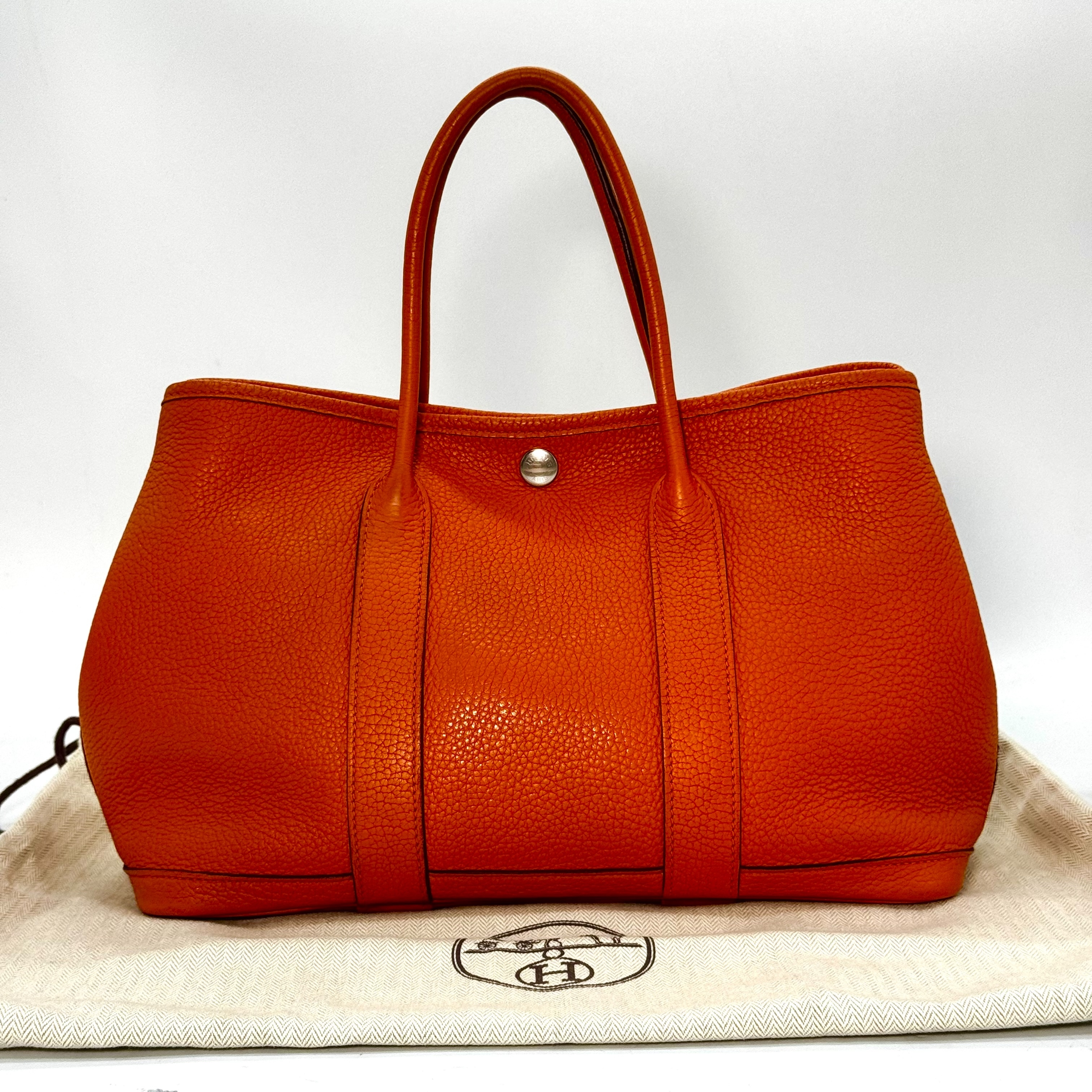 Garden Party TPM Negonda Leather, X Stamp, Orange, Silver Hardware, Handbag — view 3