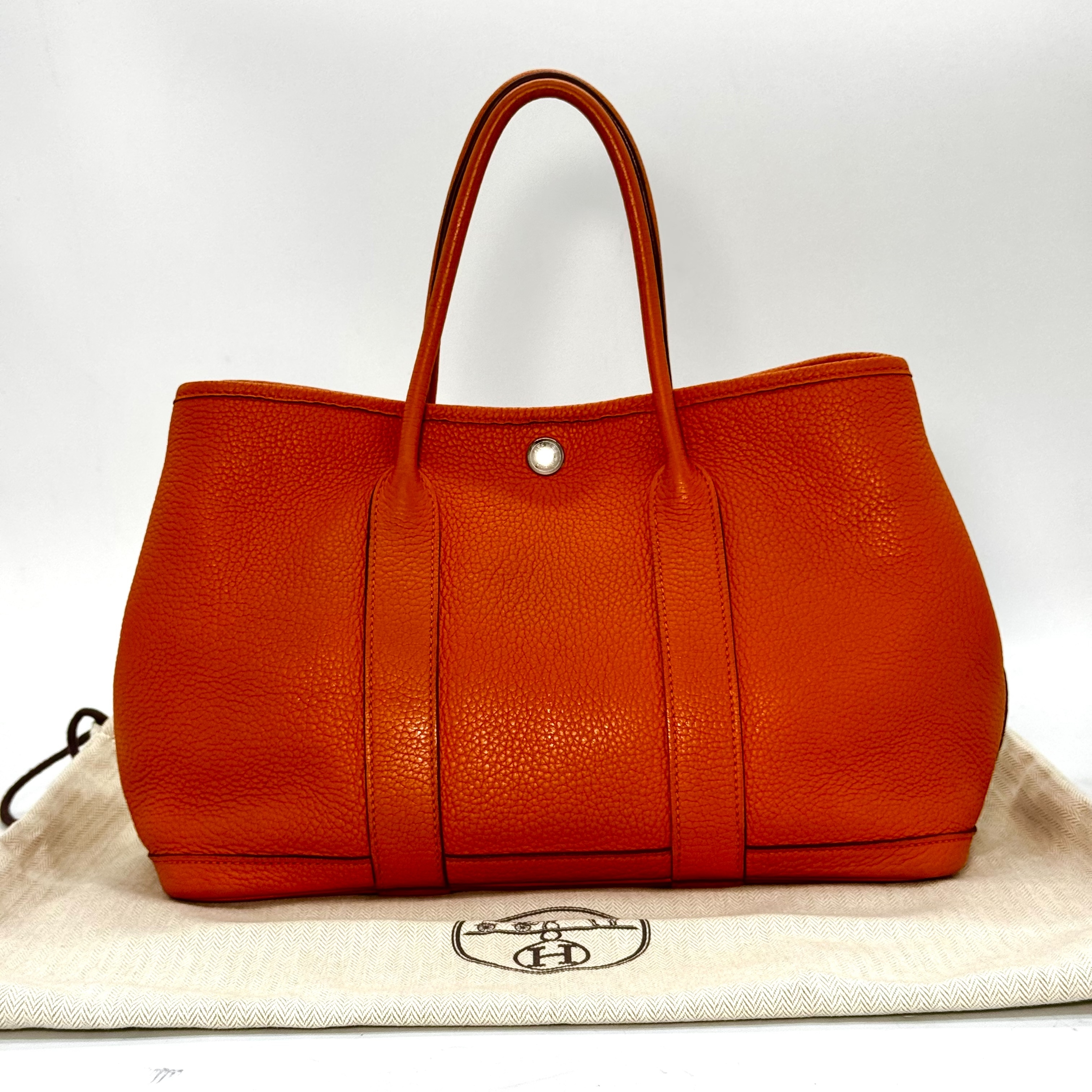Garden Party TPM Negonda Leather, X Stamp, Orange, Silver Hardware, Handbag — view 4