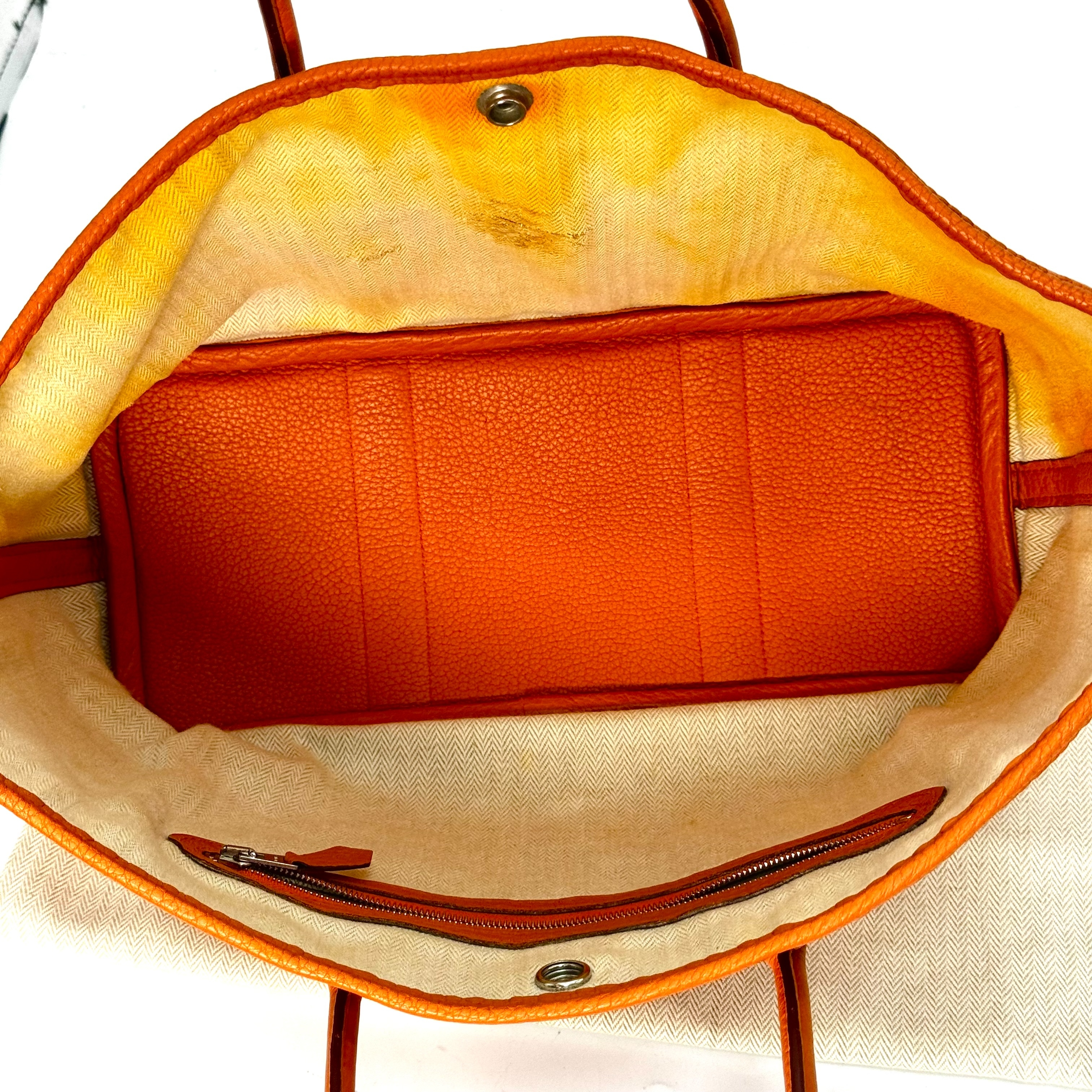 Garden Party TPM Negonda Leather, X Stamp, Orange, Silver Hardware, Handbag — view 8