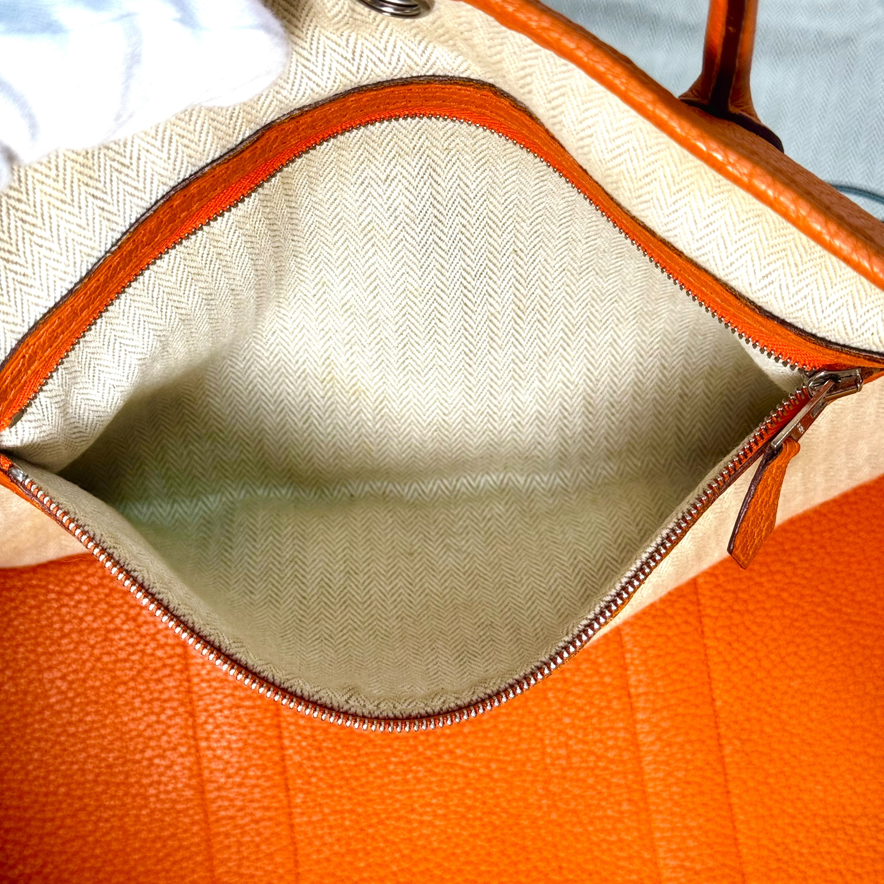 Garden Party TPM Negonda Leather, X Stamp, Orange, Silver Hardware, Handbag — view 9
