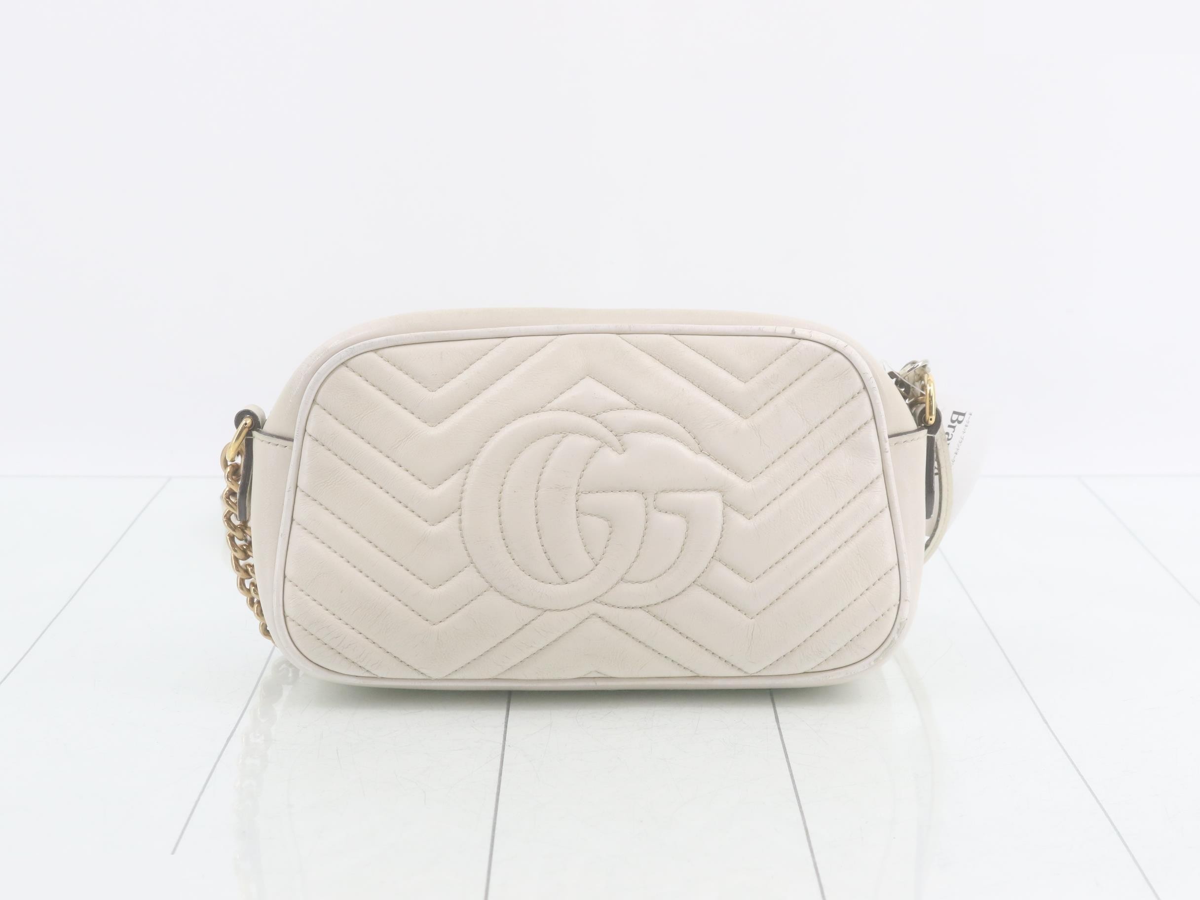 Marmont Quilted Shoulder Bag, White, 447632 — view 2