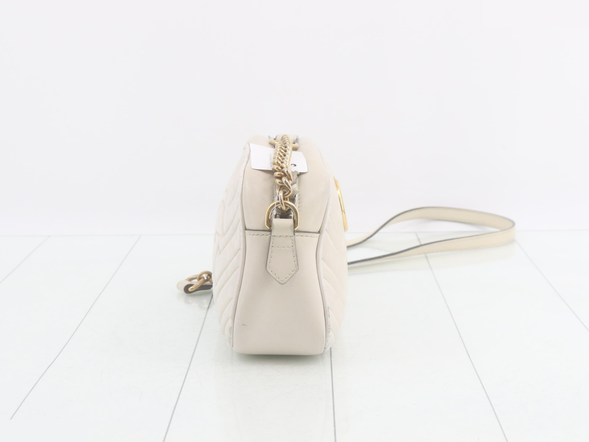 Marmont Quilted Shoulder Bag, White, 447632 — view 4