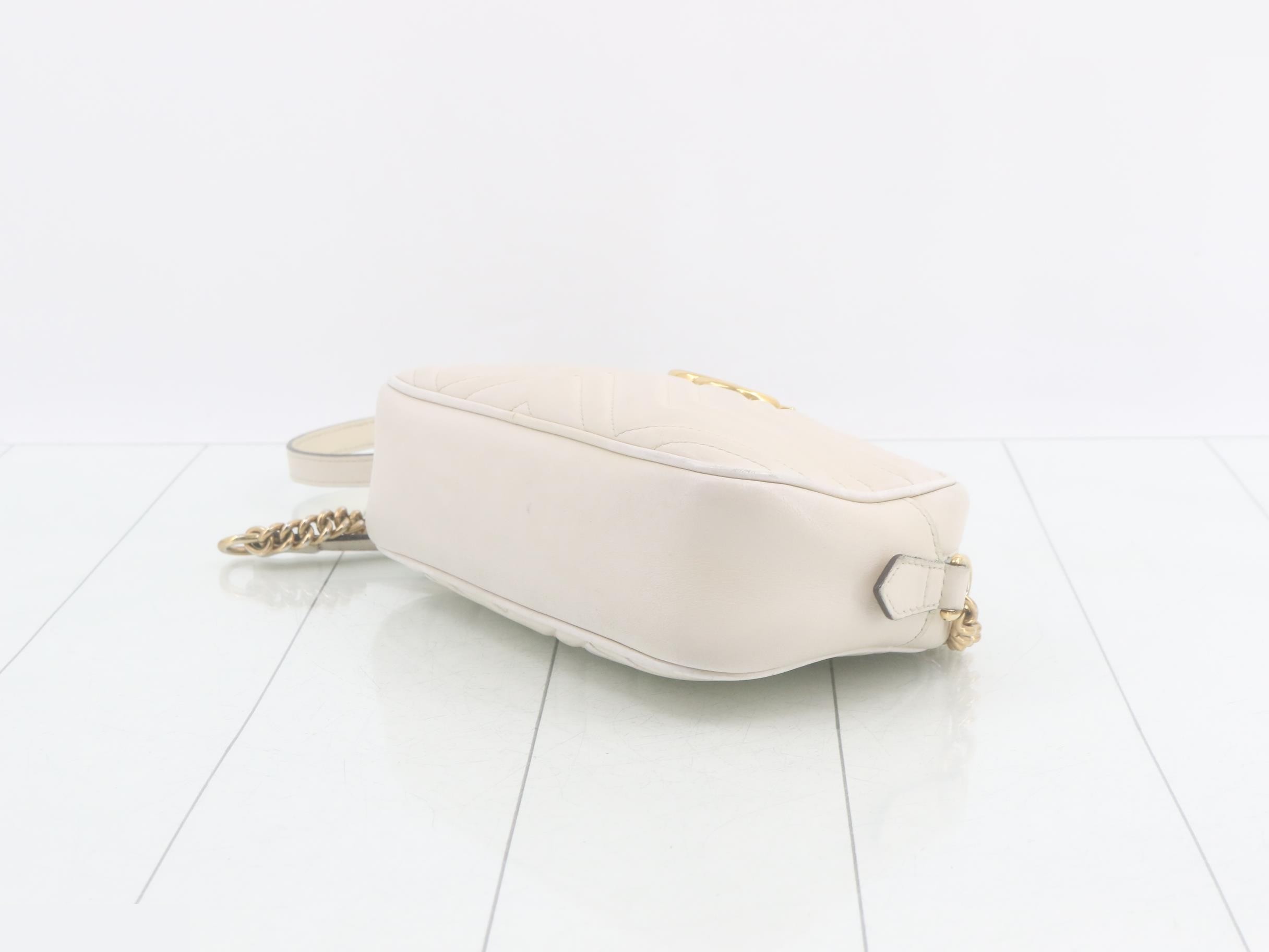 Marmont Quilted Shoulder Bag, White, 447632 — view 6