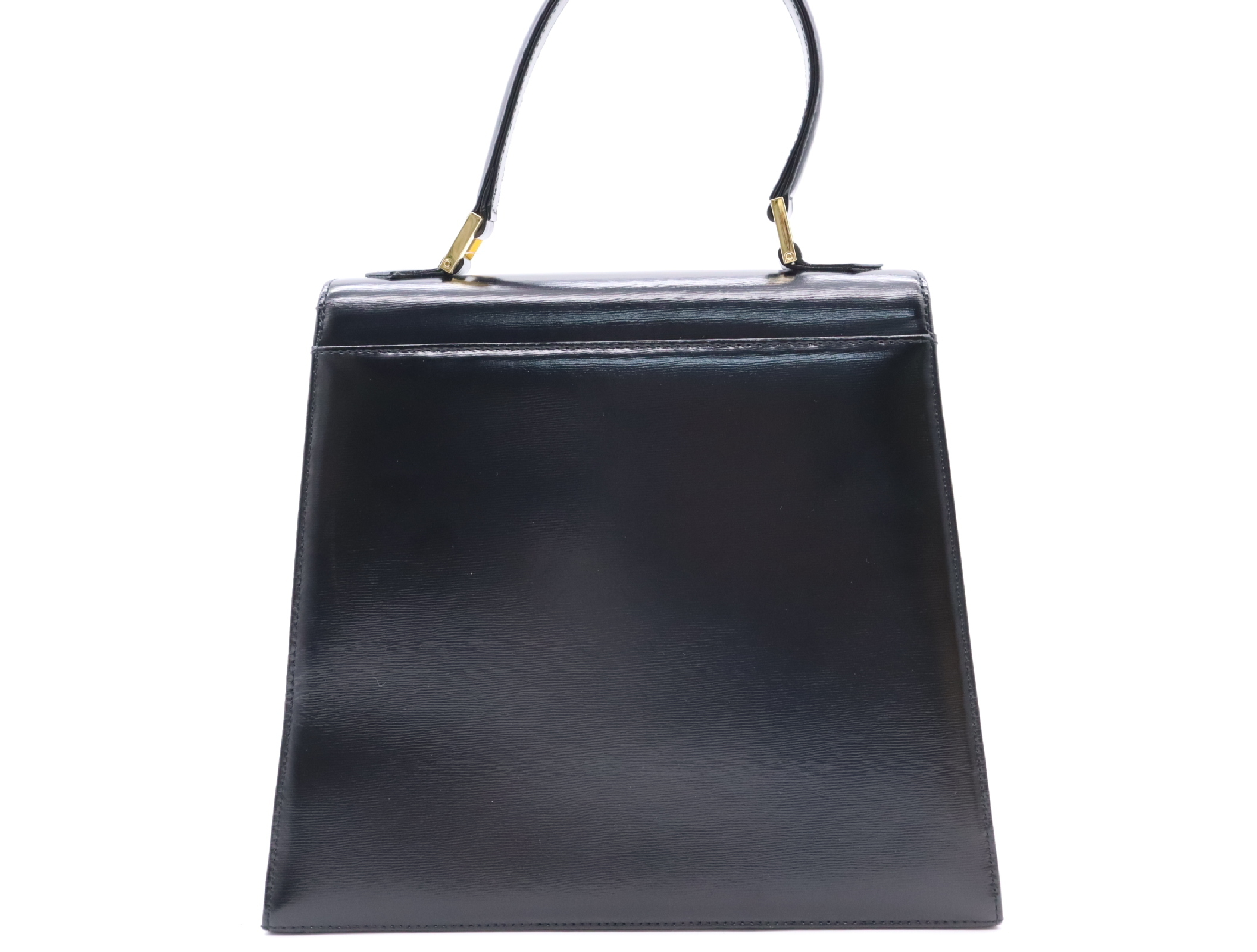 Leather Black Gold Hardware Handbag — view 2