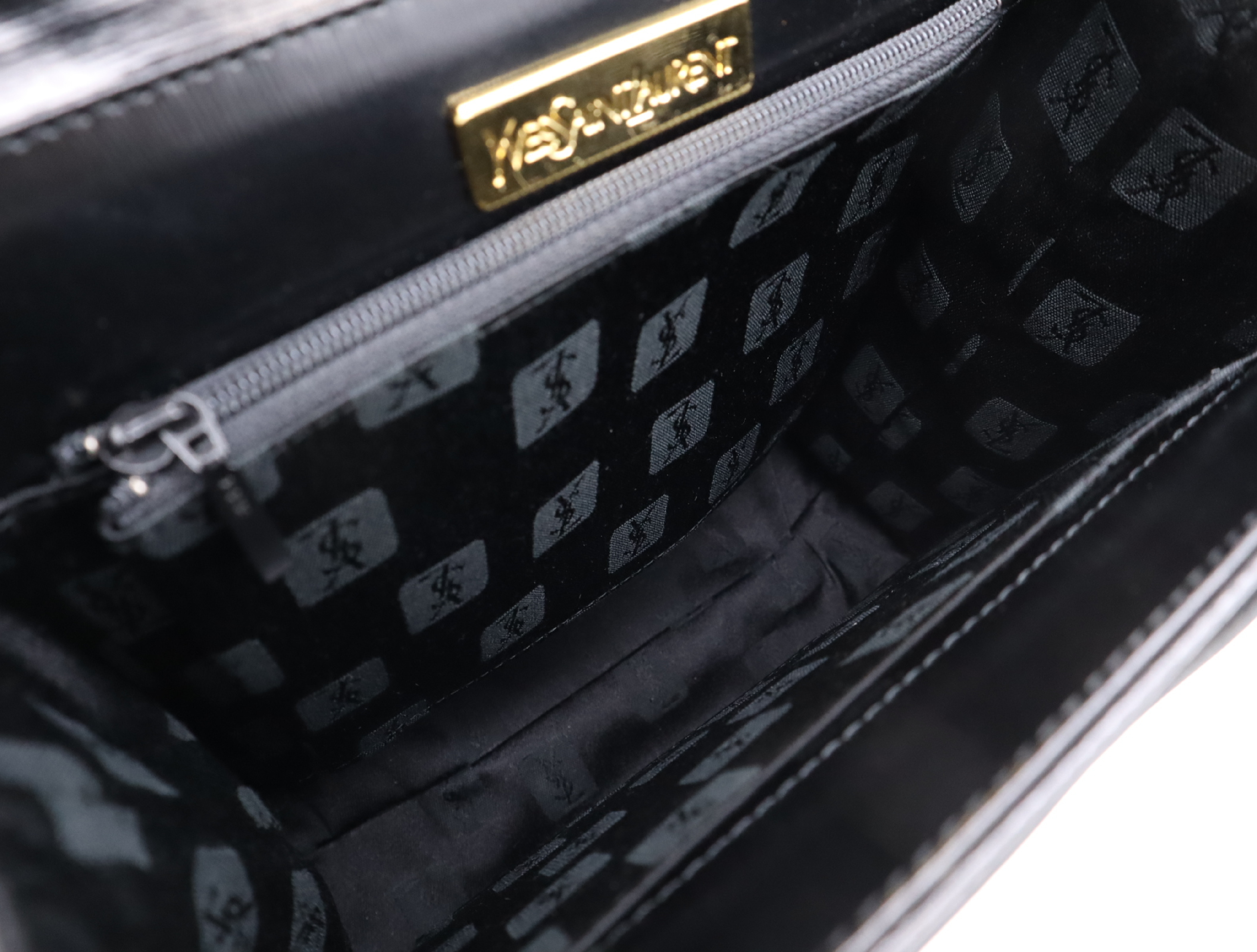 Leather Black Gold Hardware Handbag — view 13
