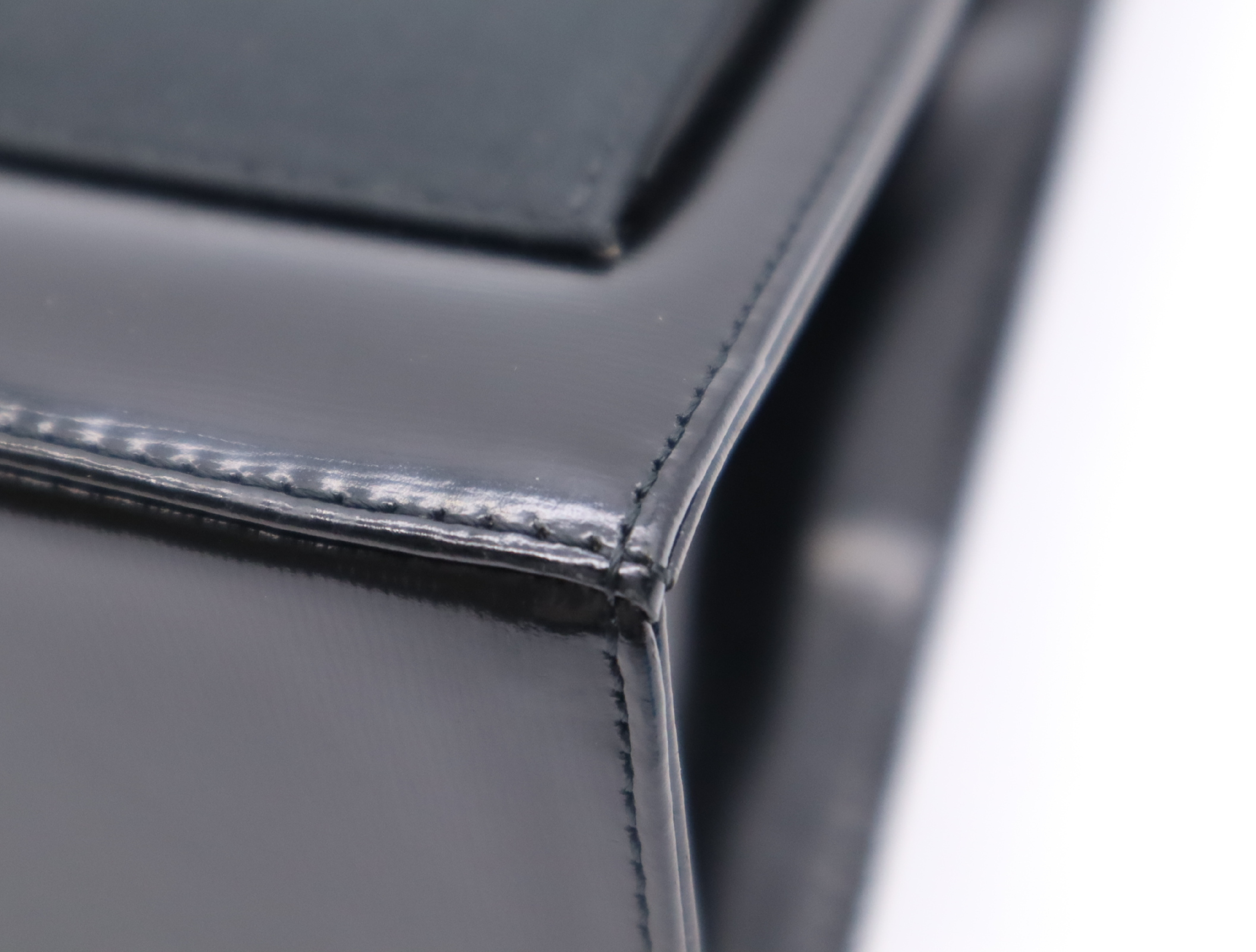 Leather Black Gold Hardware Handbag — view 7