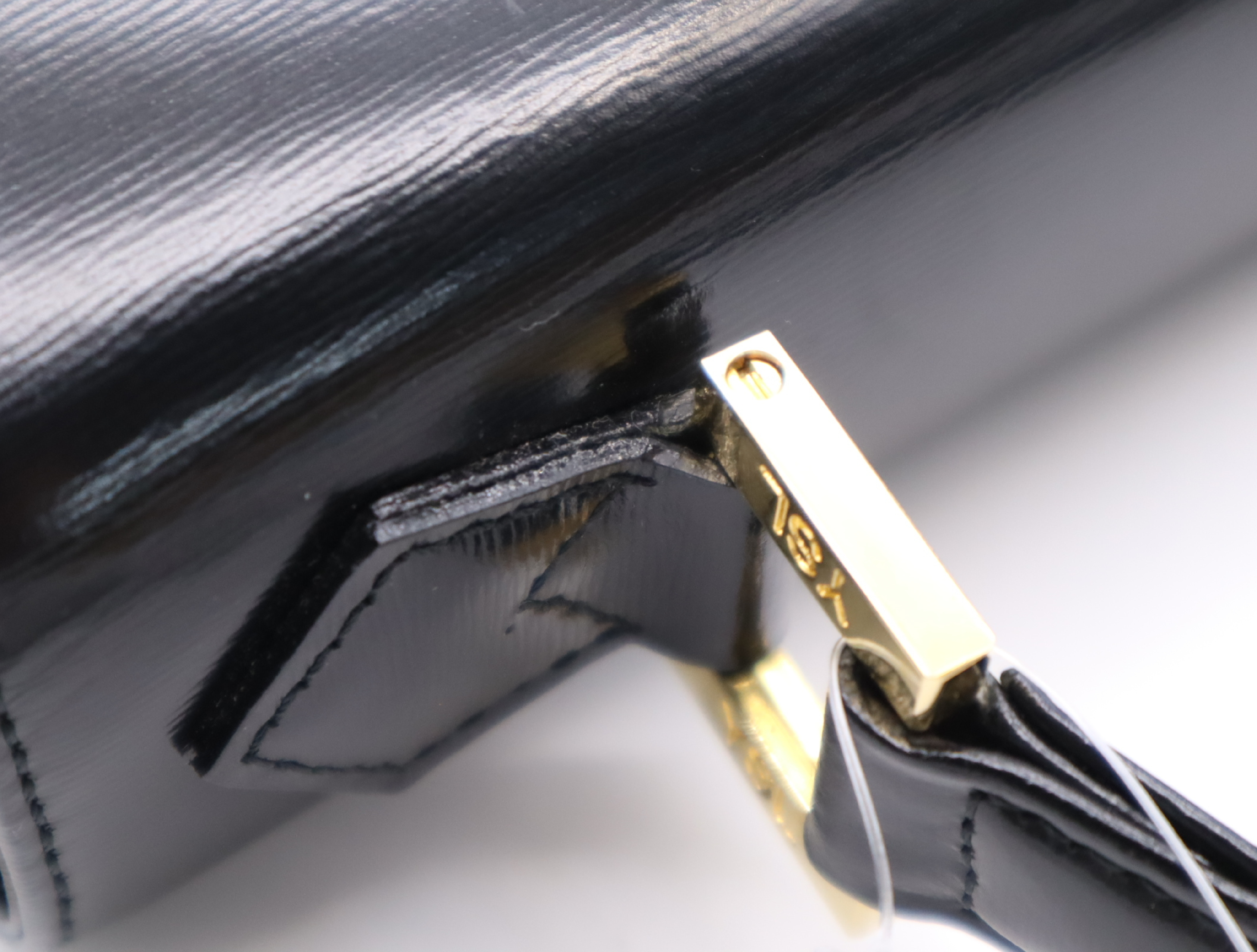 Leather Black Gold Hardware Handbag — view 9