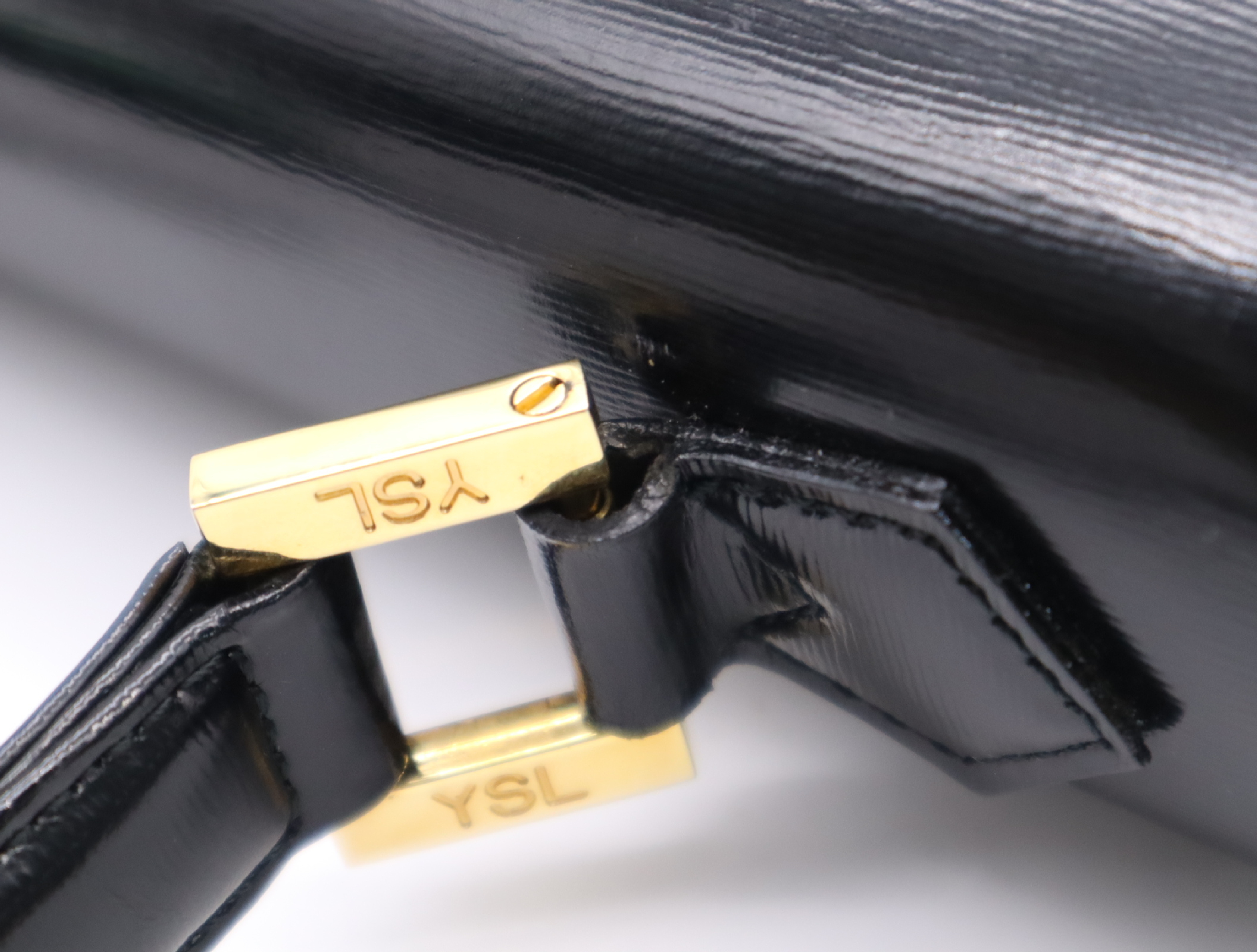 Leather Black Gold Hardware Handbag — view 10