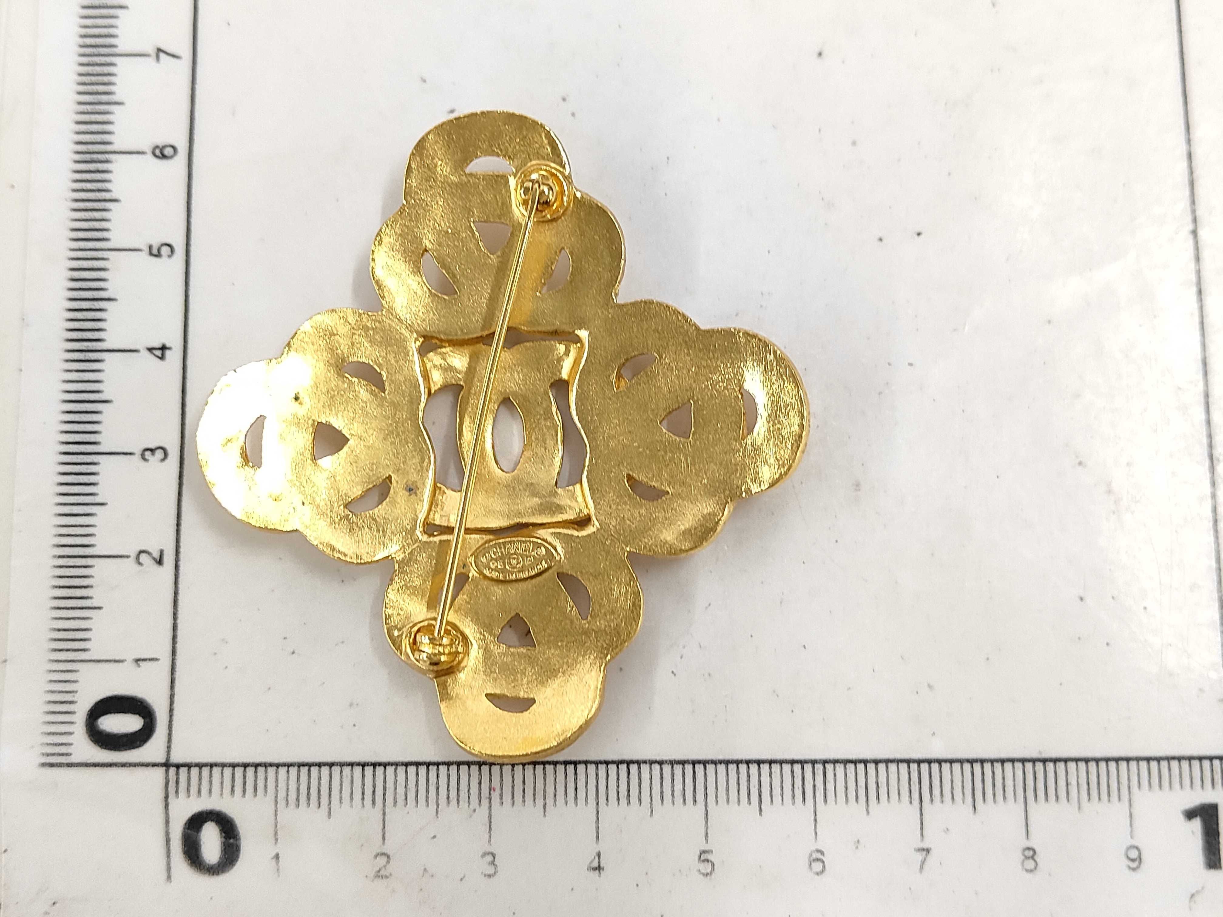 Coco Cross Brooch, Gold Brooch — view 2