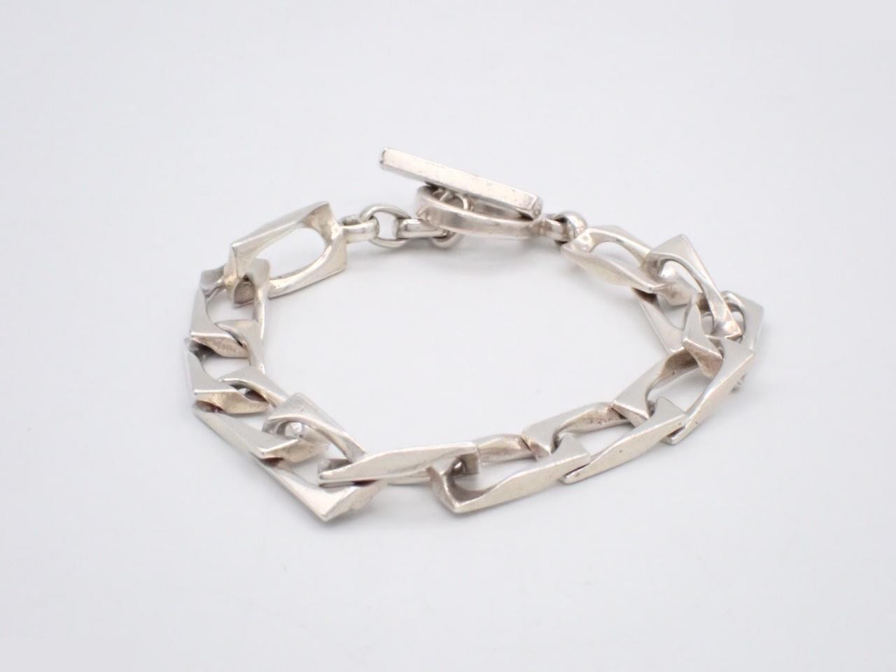 Figaro Square Chain, 925 Sterling Silver, 34.8g, Wrist Circumference Approx. 19cm — view 2