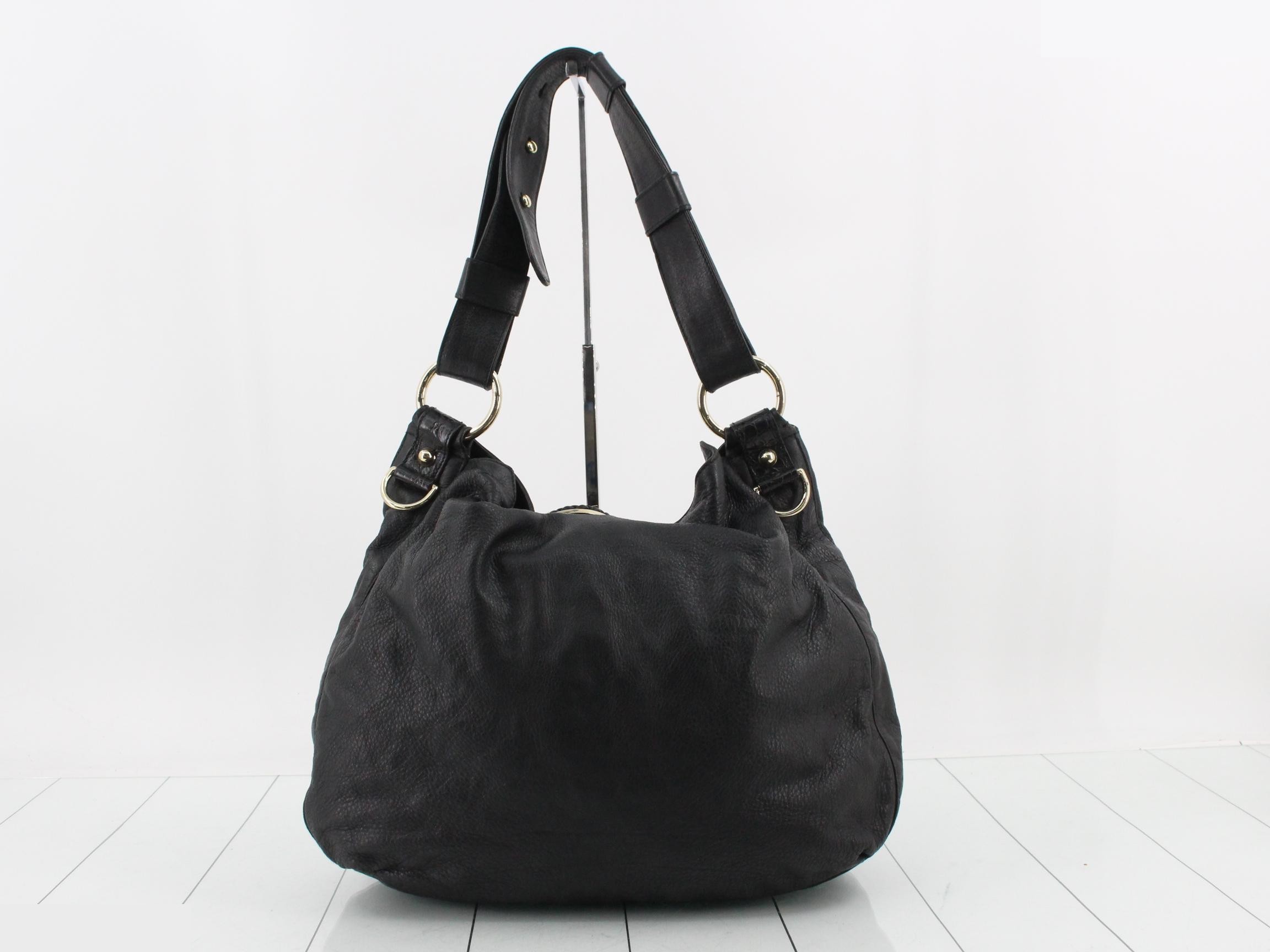 leather shoulder bag, Noir (black), 232931, 204991 — view 2