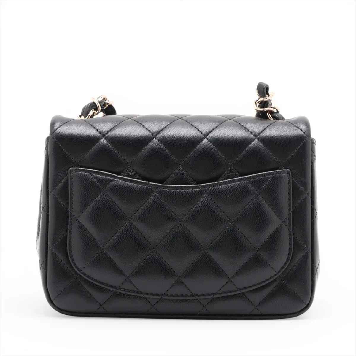 Mini Matelassé 17 Lambskin Single Flap Single Chain Bag, Black with Gold Hardware, 31248640, Serial Number 31-A35200 — view 2