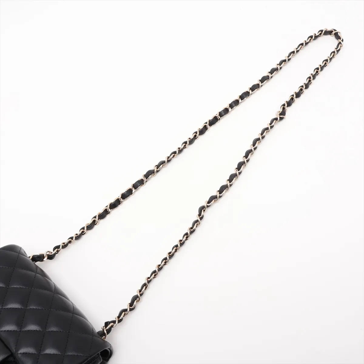 Mini Matelassé 17 Lambskin Single Flap Single Chain Bag, Black with Gold Hardware, 31248640, Serial Number 31-A35200 — view 5