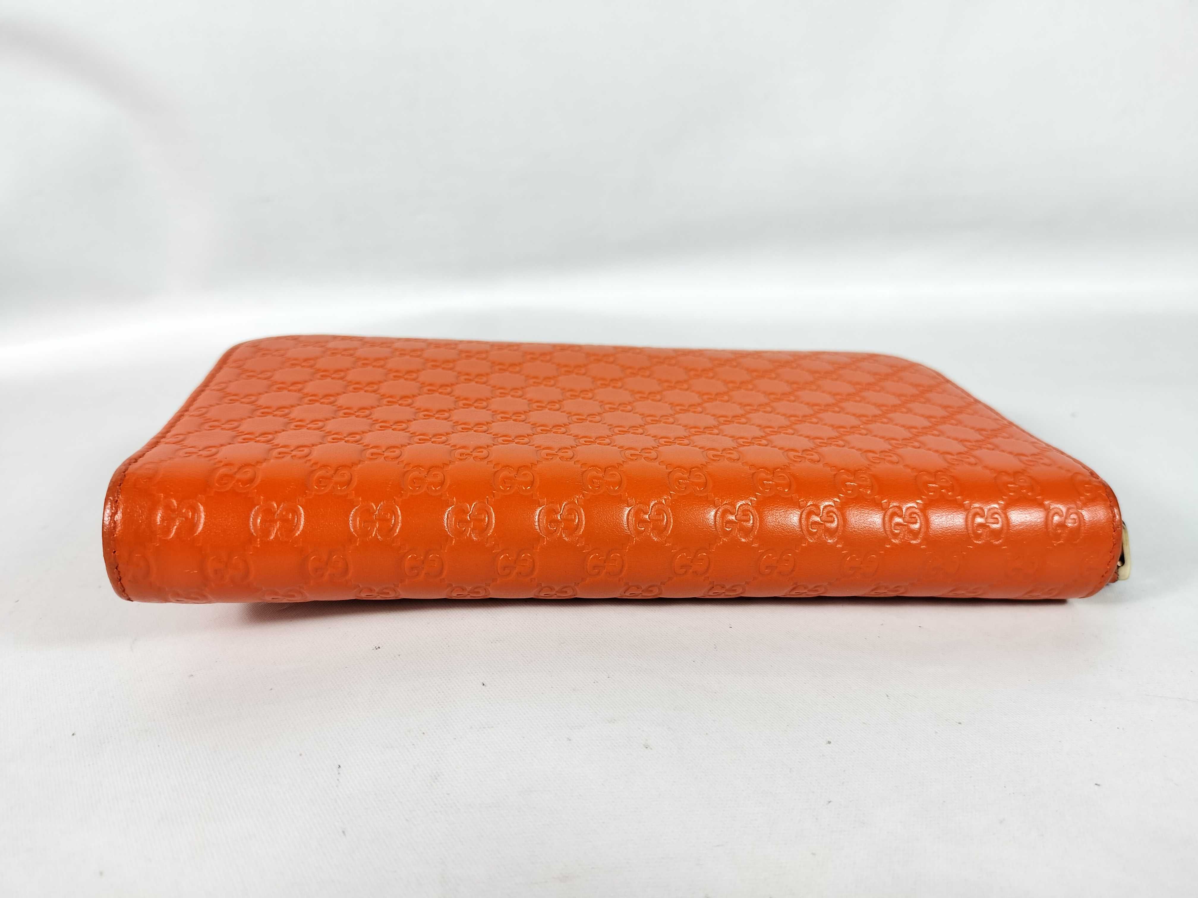 Guccissima Long Wallet, Round Leather, Orange, 449391 — view 3