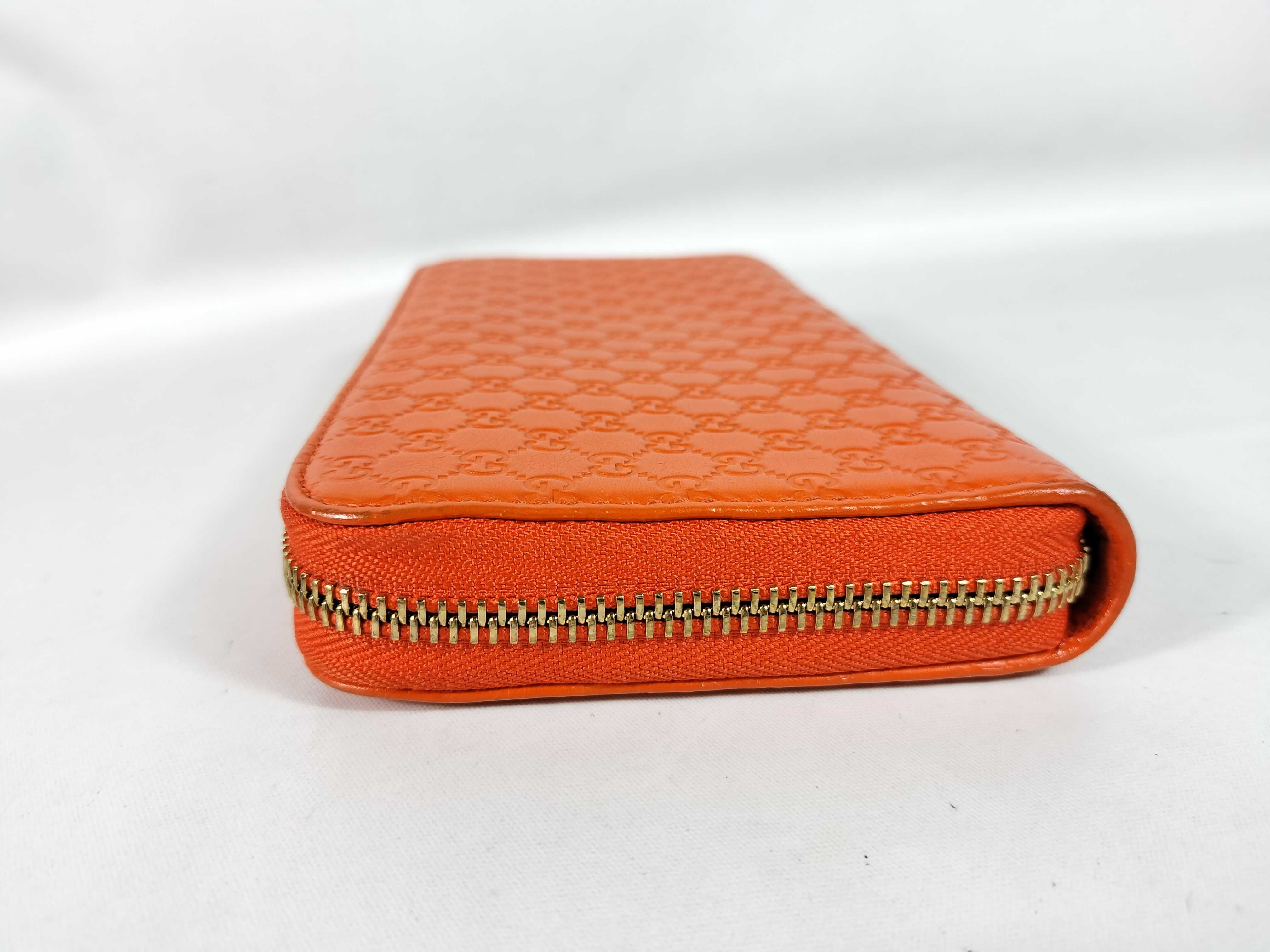 Guccissima Long Wallet, Round Leather, Orange, 449391 — view 4