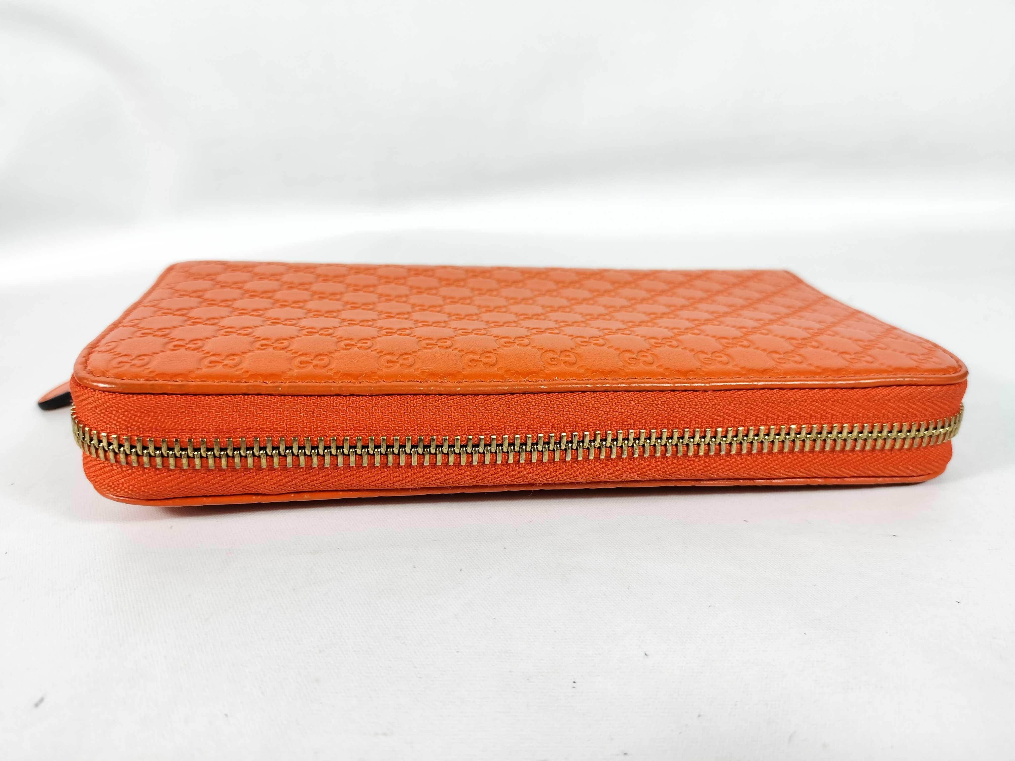 Guccissima Long Wallet, Round Leather, Orange, 449391 — view 5