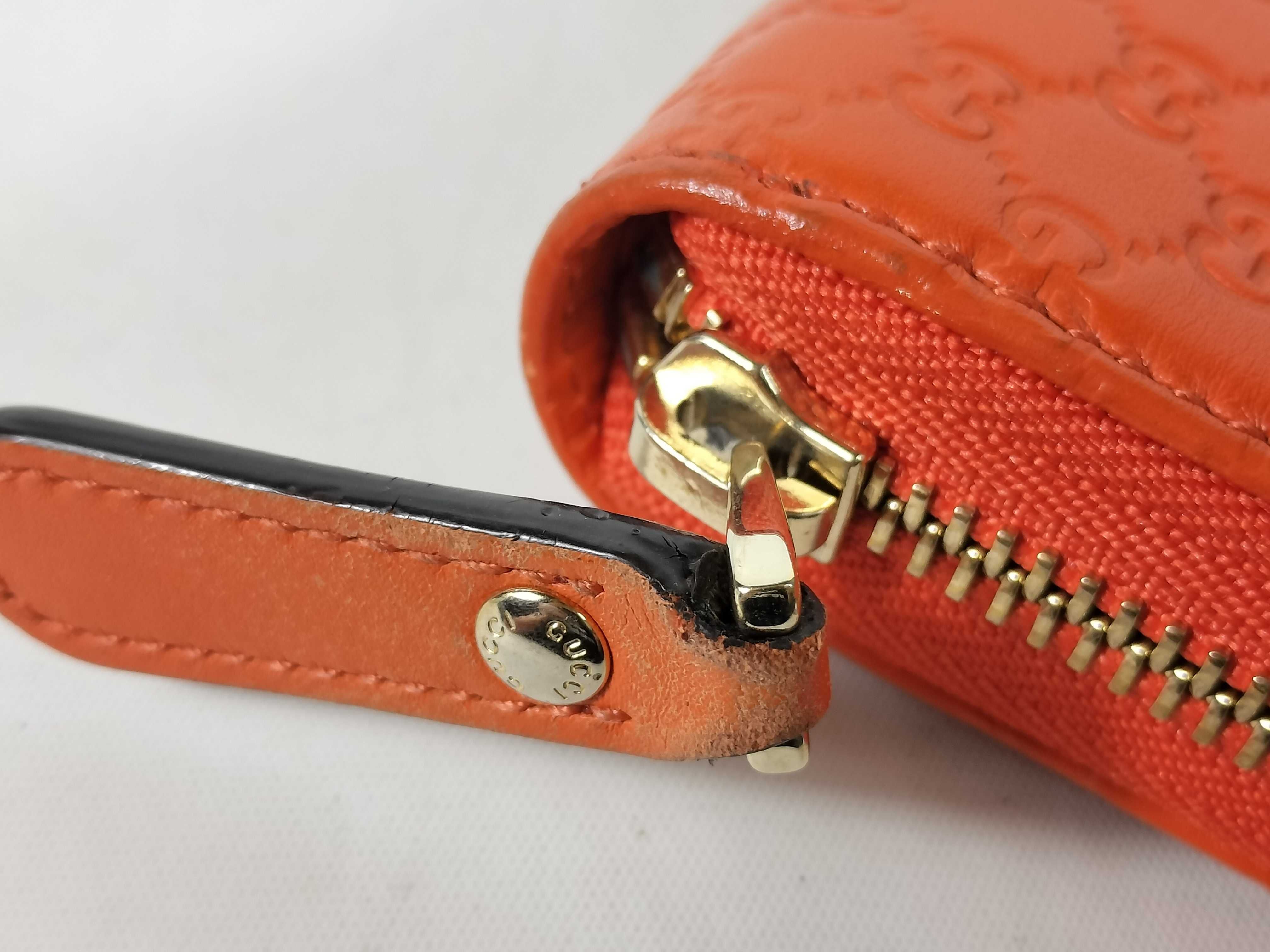Guccissima Long Wallet, Round Leather, Orange, 449391 — view 6