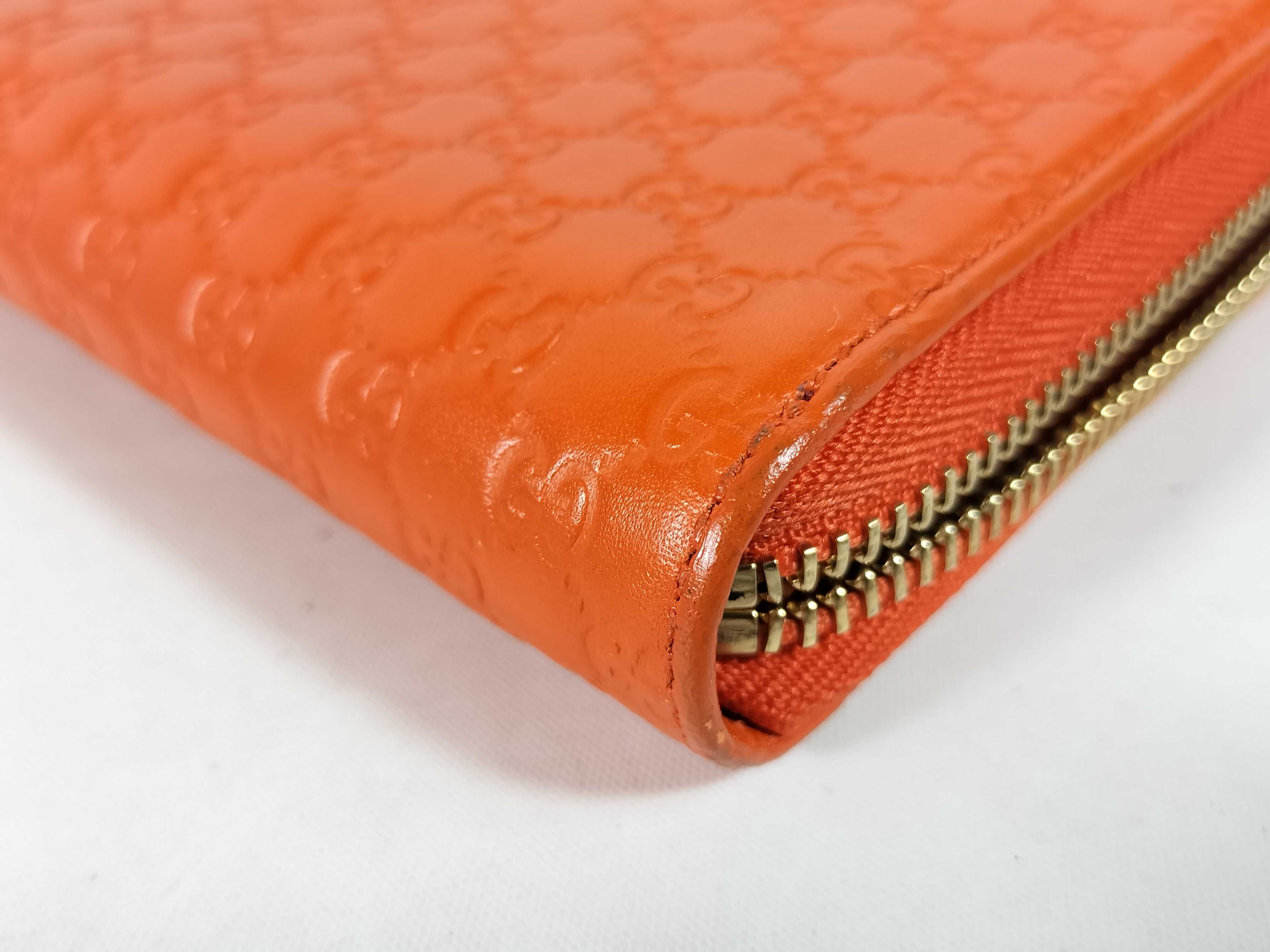 Guccissima Long Wallet, Round Leather, Orange, 449391 — view 10