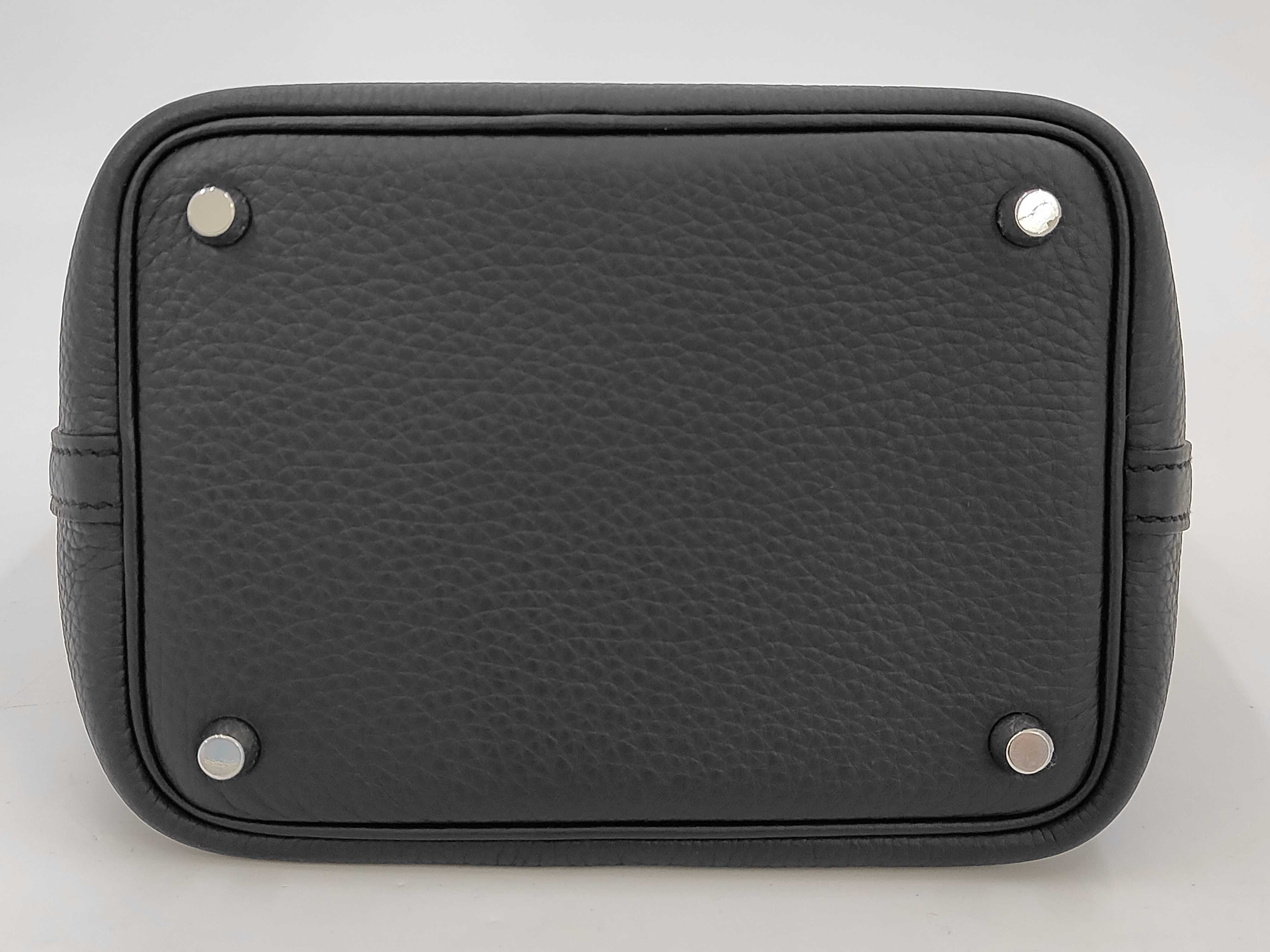 Unused Hermes Picotin Lock PM/Black Taurillon Leather Handbag with Silver Hardware — view 3
