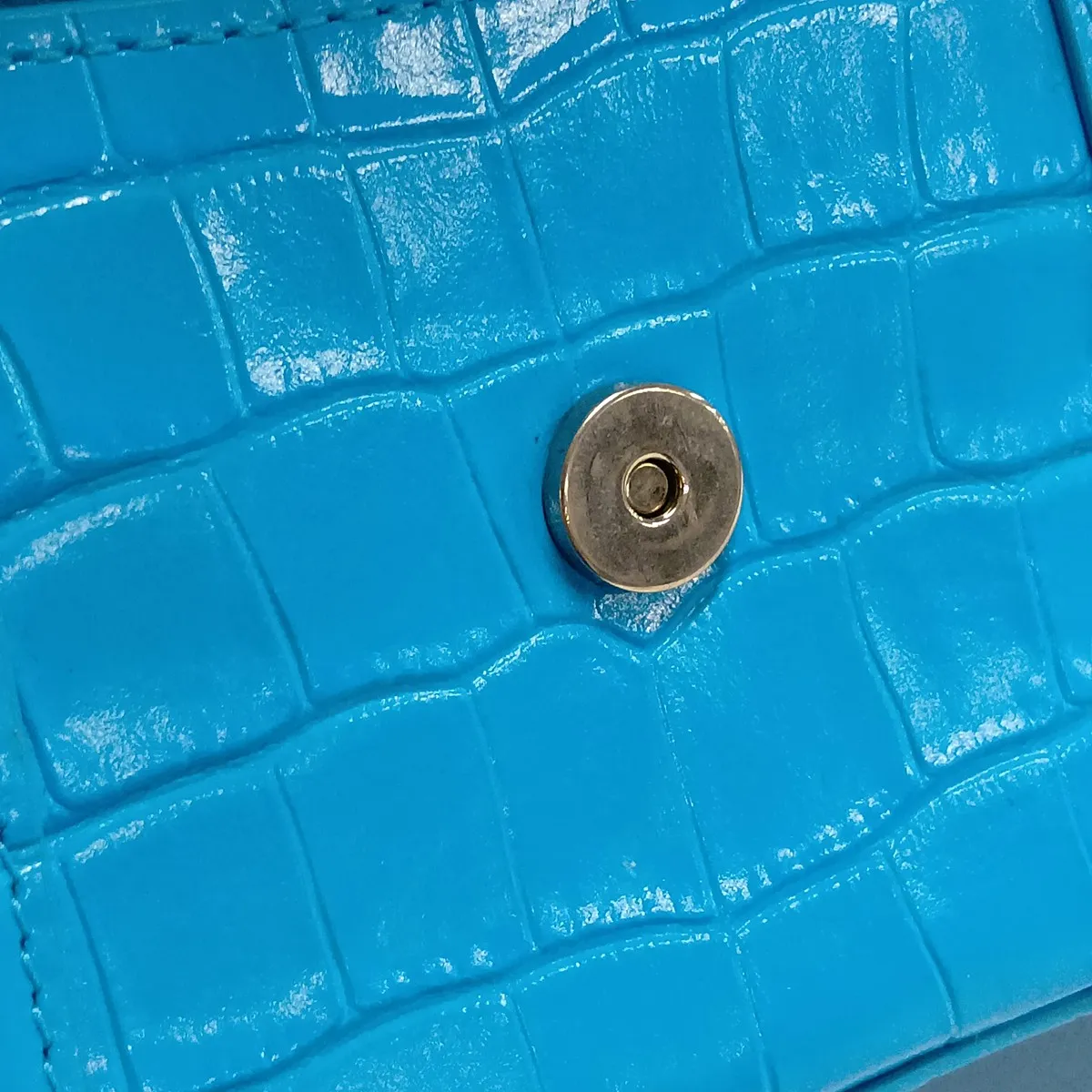 Hourglass XS 592833 Crocodile Embossed 2-Way Handbag Blue — view 12