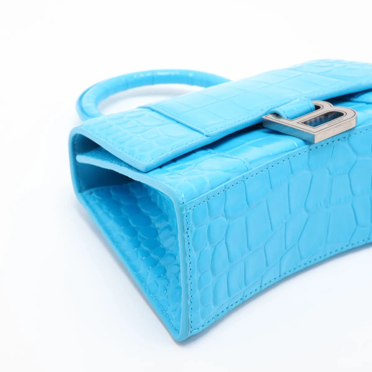 Hourglass XS 592833 Crocodile Embossed 2-Way Handbag Blue — view 4