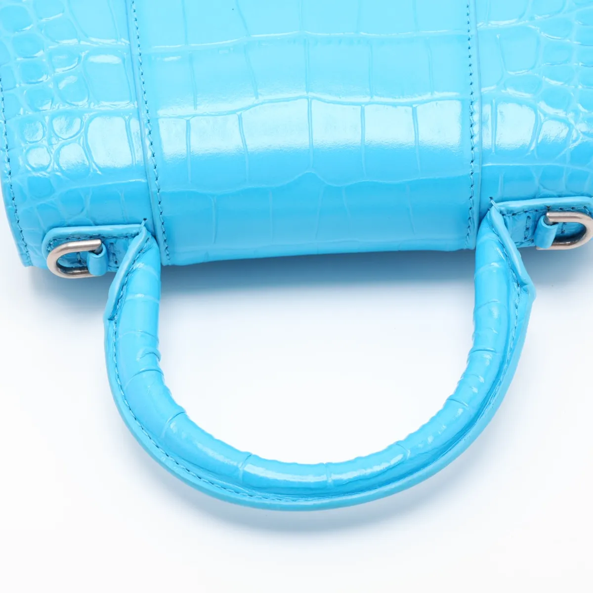 Hourglass XS 592833 Crocodile Embossed 2-Way Handbag Blue — view 5
