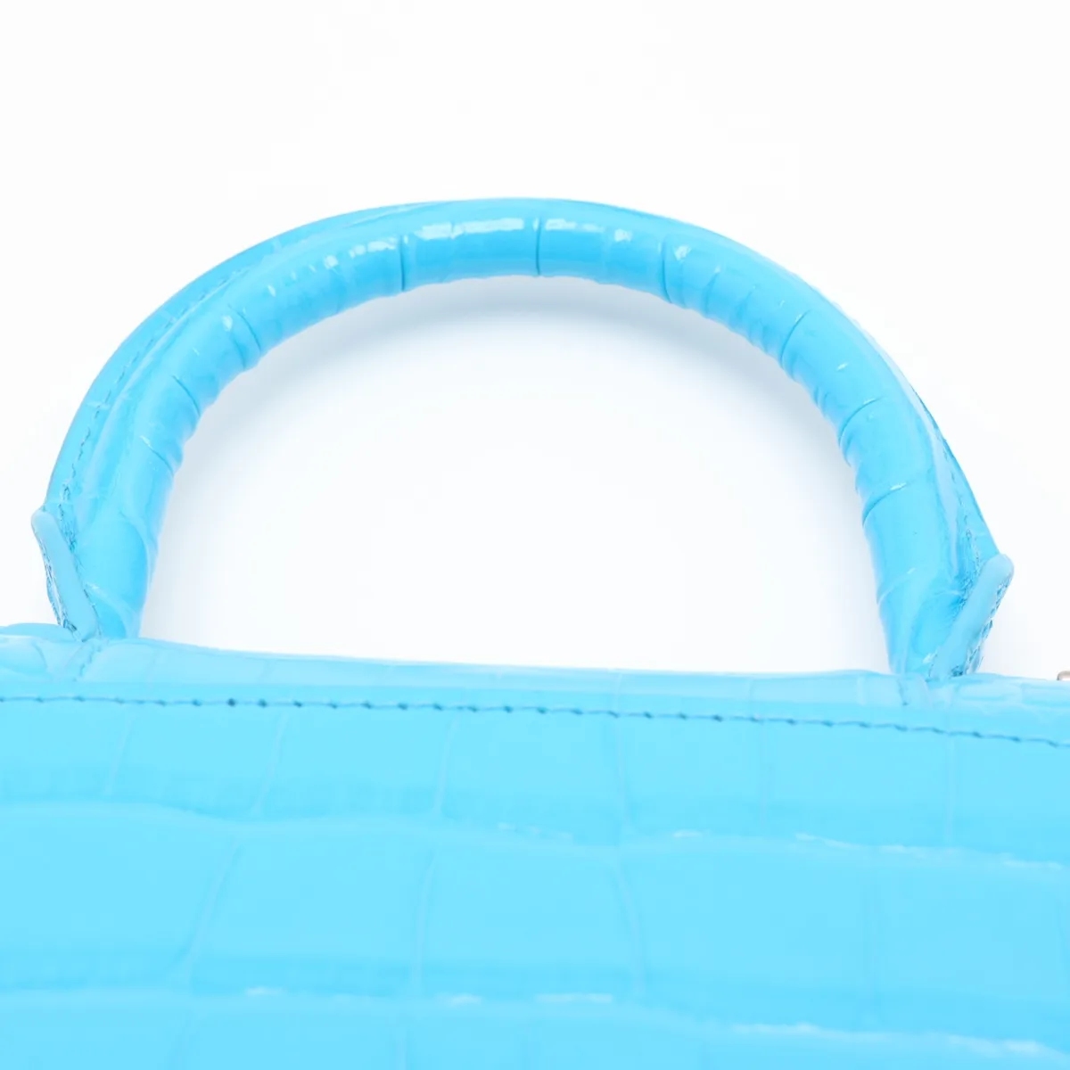 Hourglass XS 592833 Crocodile Embossed 2-Way Handbag Blue — view 6