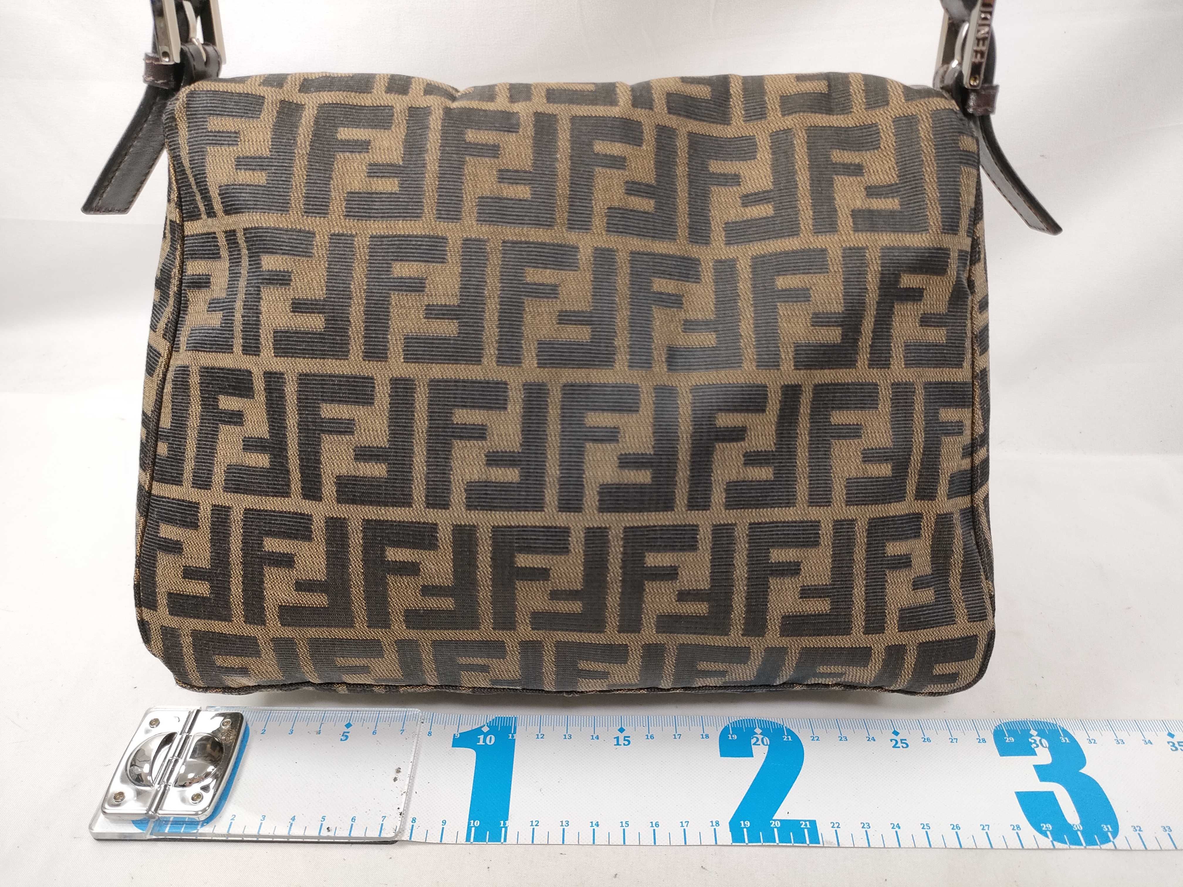 Zucchino Mamma Bucket Canvas x Leather Shoulder Bag, Beige x Brown Handbag — view 2