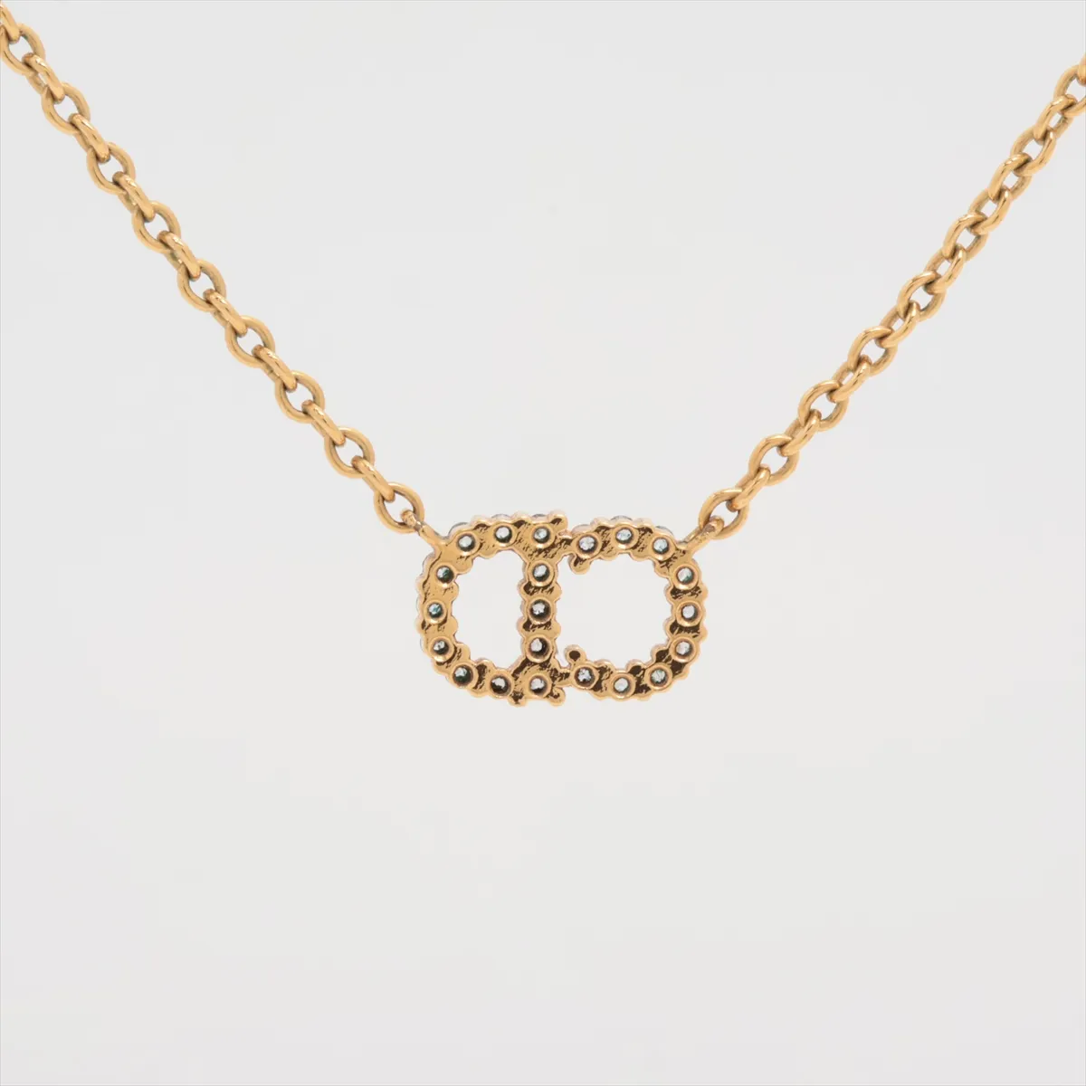 Petit CD Necklace GP x Rhinestone Gold — view 2