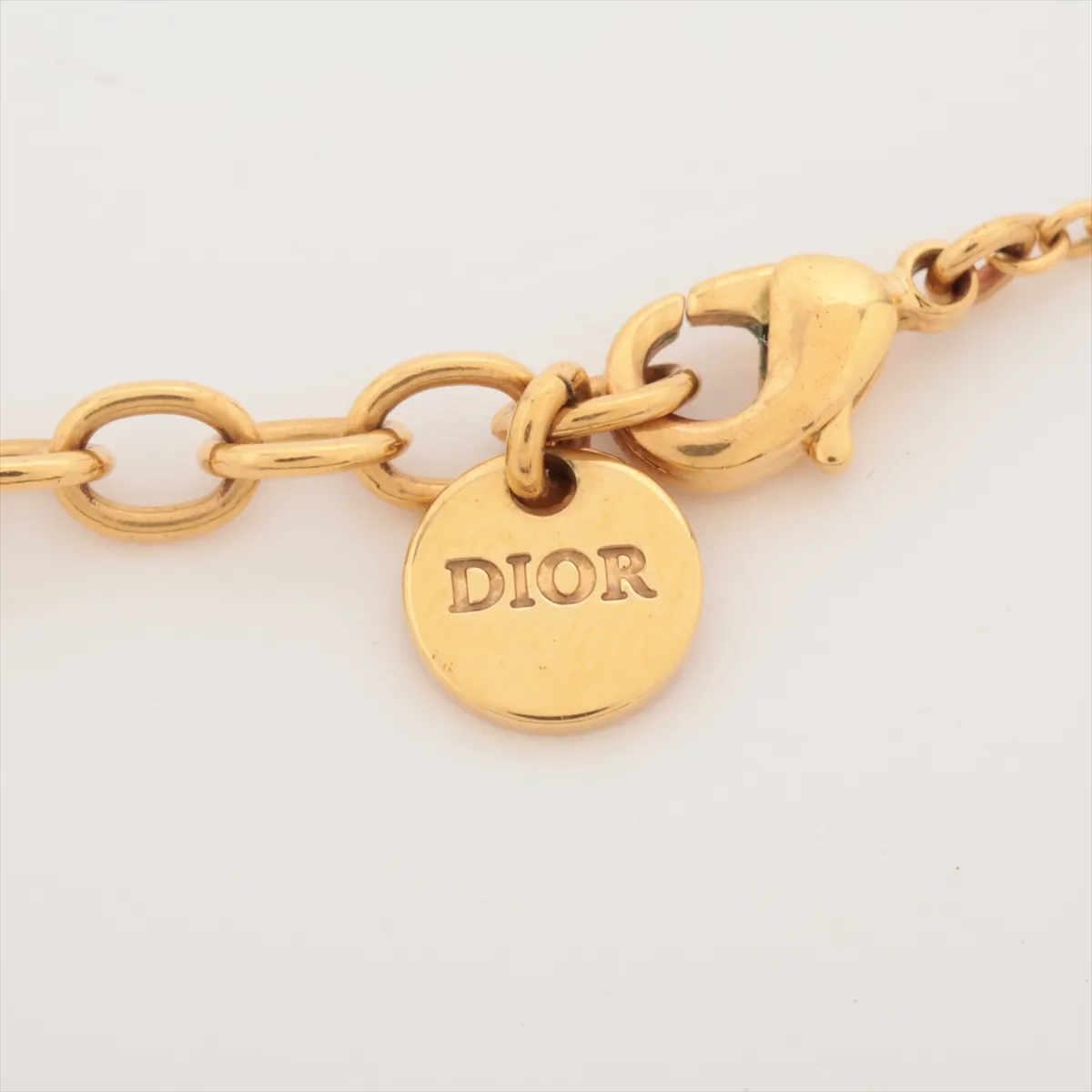 Petit CD Necklace GP x Rhinestone Gold — view 4