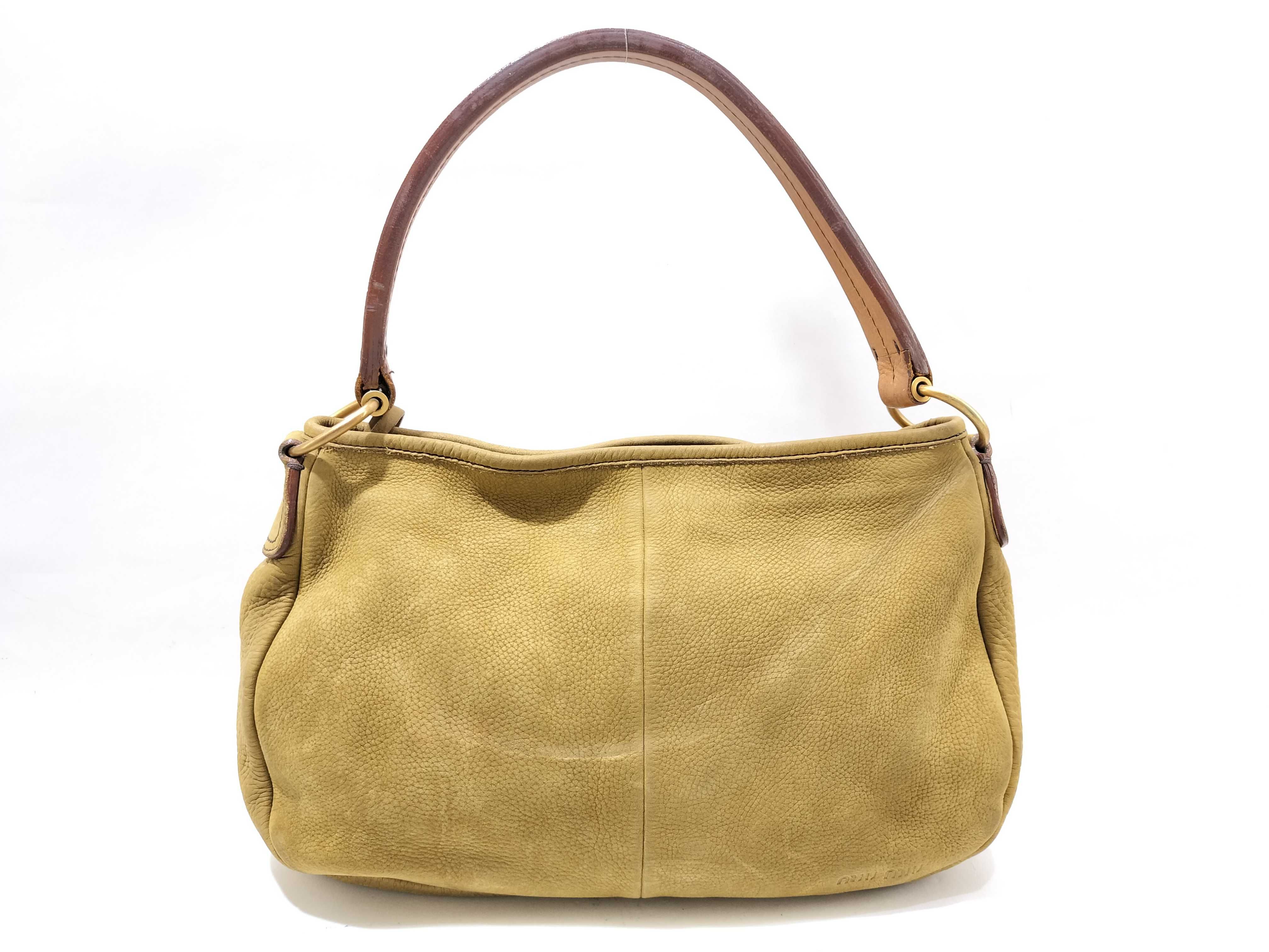 handbag embossed logo nubuck handbag