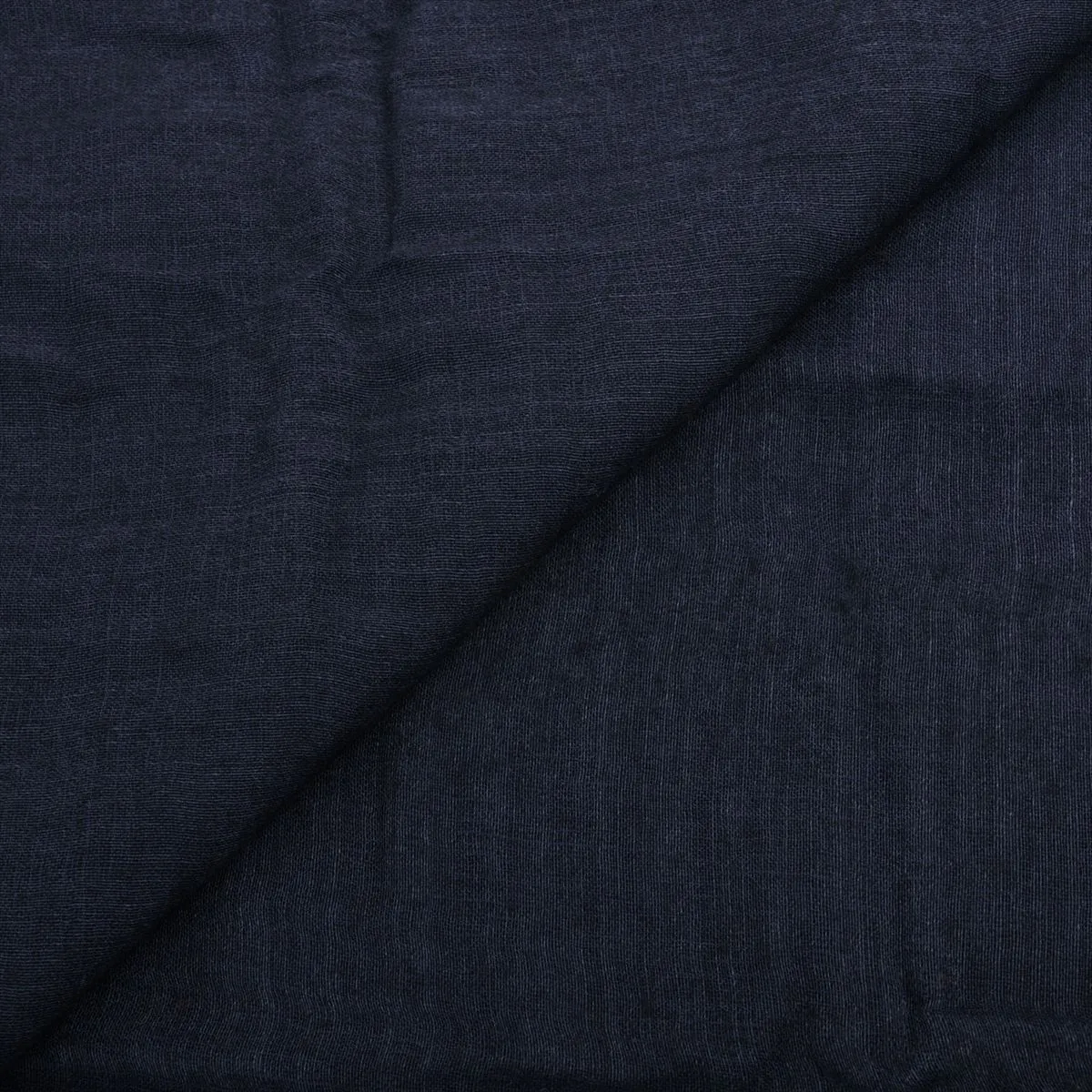 Logo Shawl Cashmere x Silk Navy x Yellow Thread Fuzzing Thread — view 2