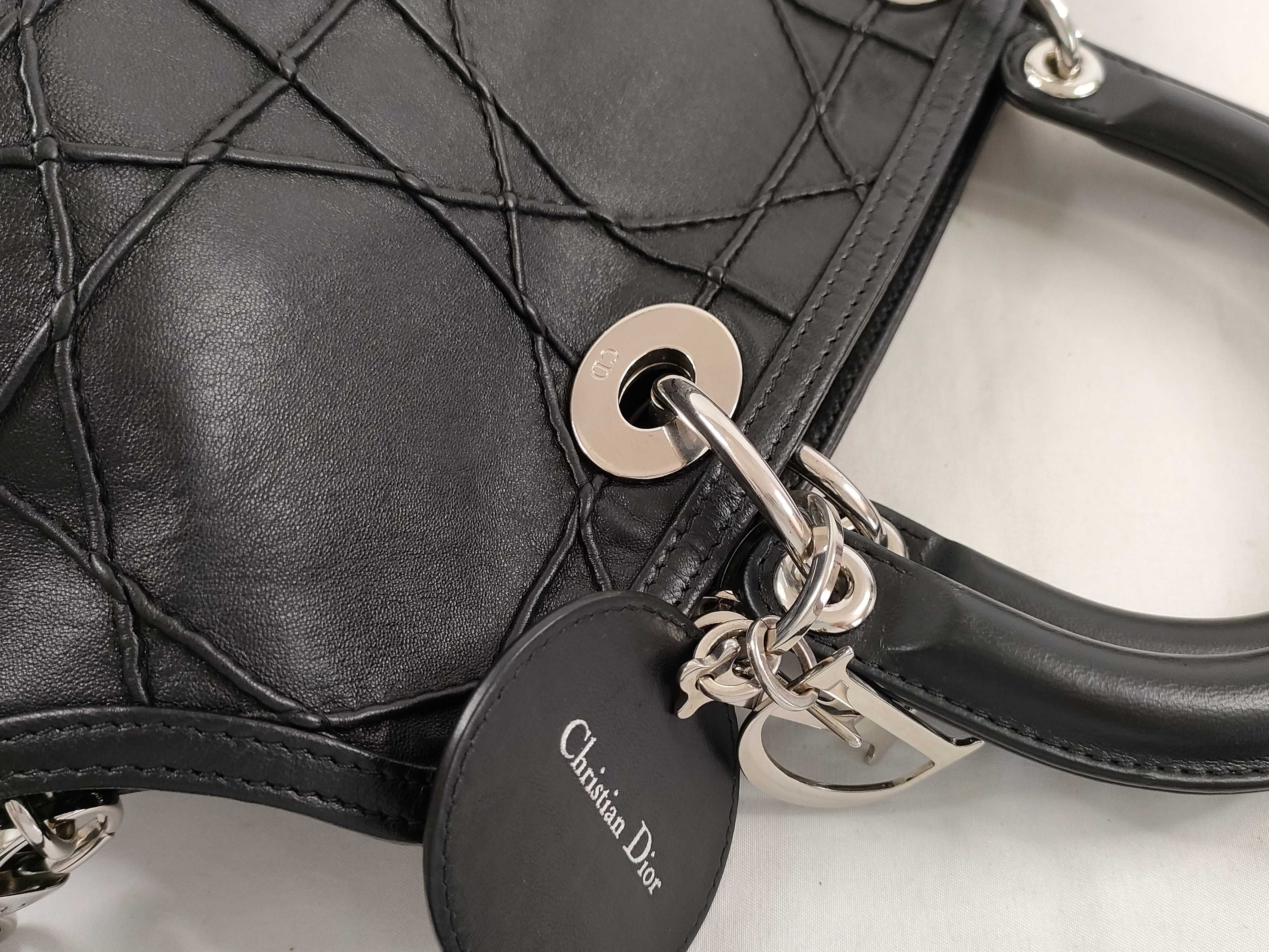 Cannage Leather Handbag Shoulder Bag Black Serial Handbag — view 5
