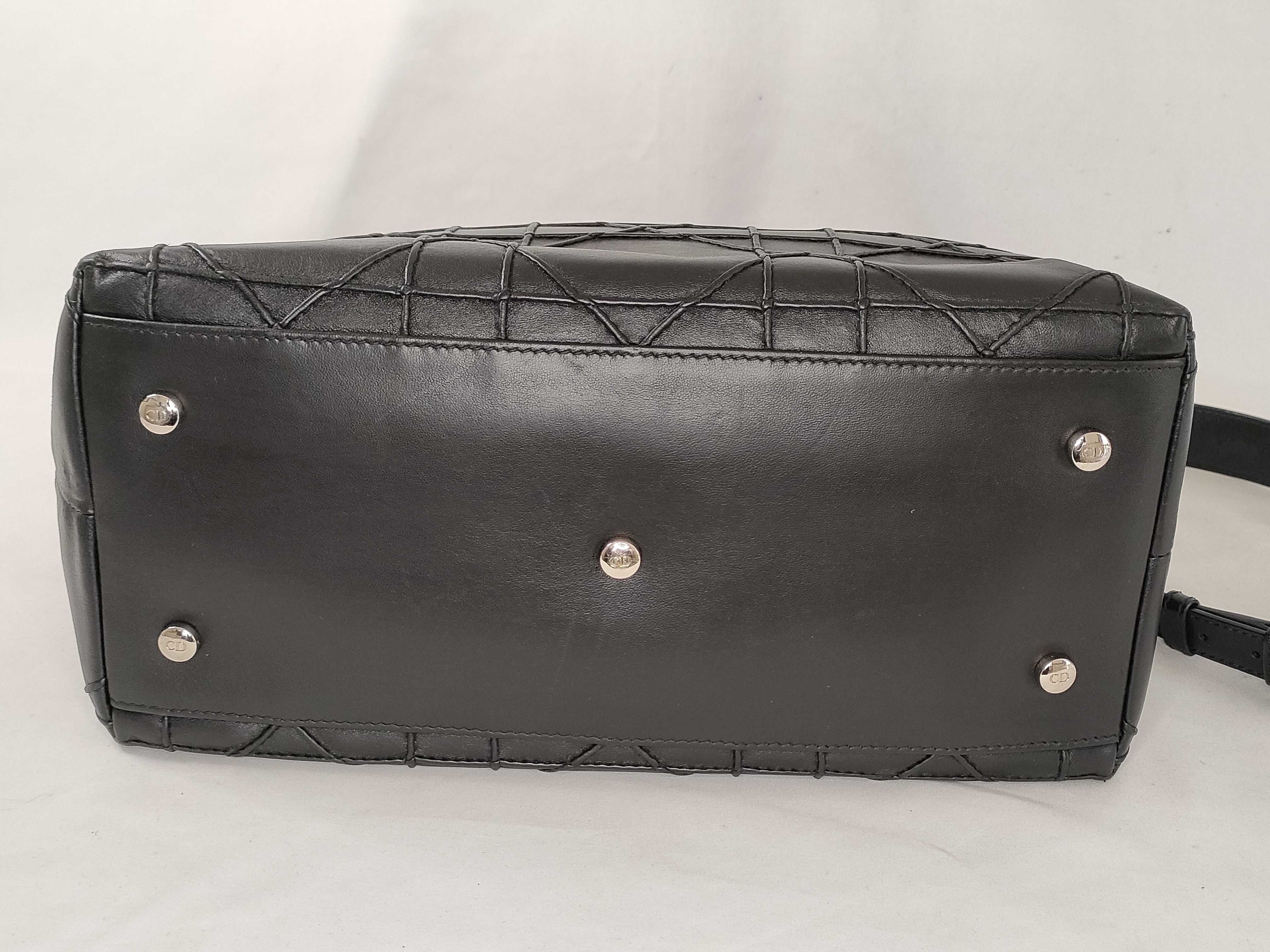 Cannage Leather Handbag Shoulder Bag Black Serial Handbag — view 8