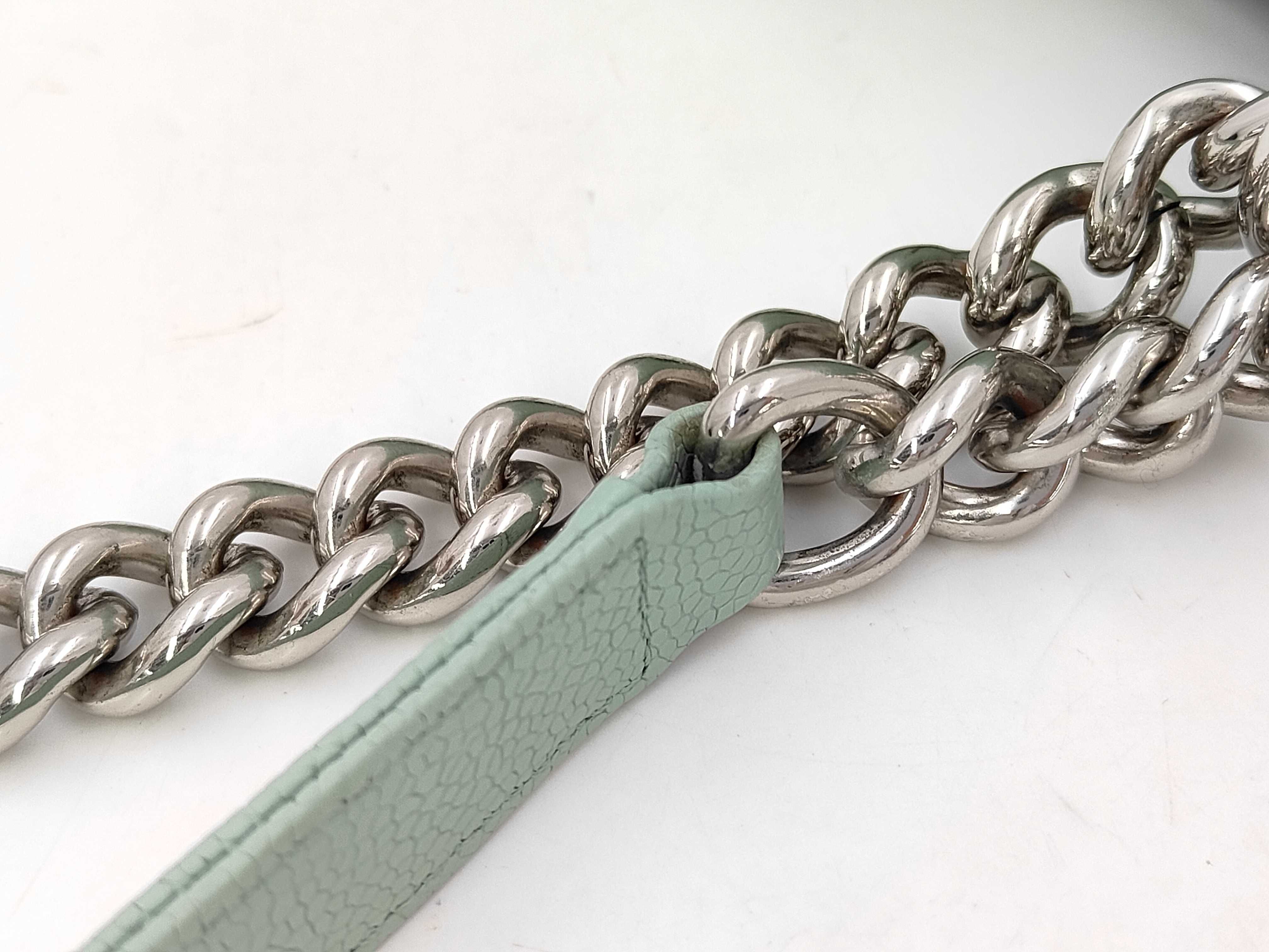 Boy Chanel Chain Shoulder Bag, Mint Green Caviar Leather, Chevron Pattern, Silver Hardware. — view 4