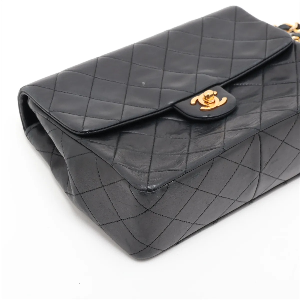 Mini Matelassé 20 Lambskin Single Flap Single Chain Bag, Black with Gold Hardware, 1515423, Series 1, A69900 — view 4